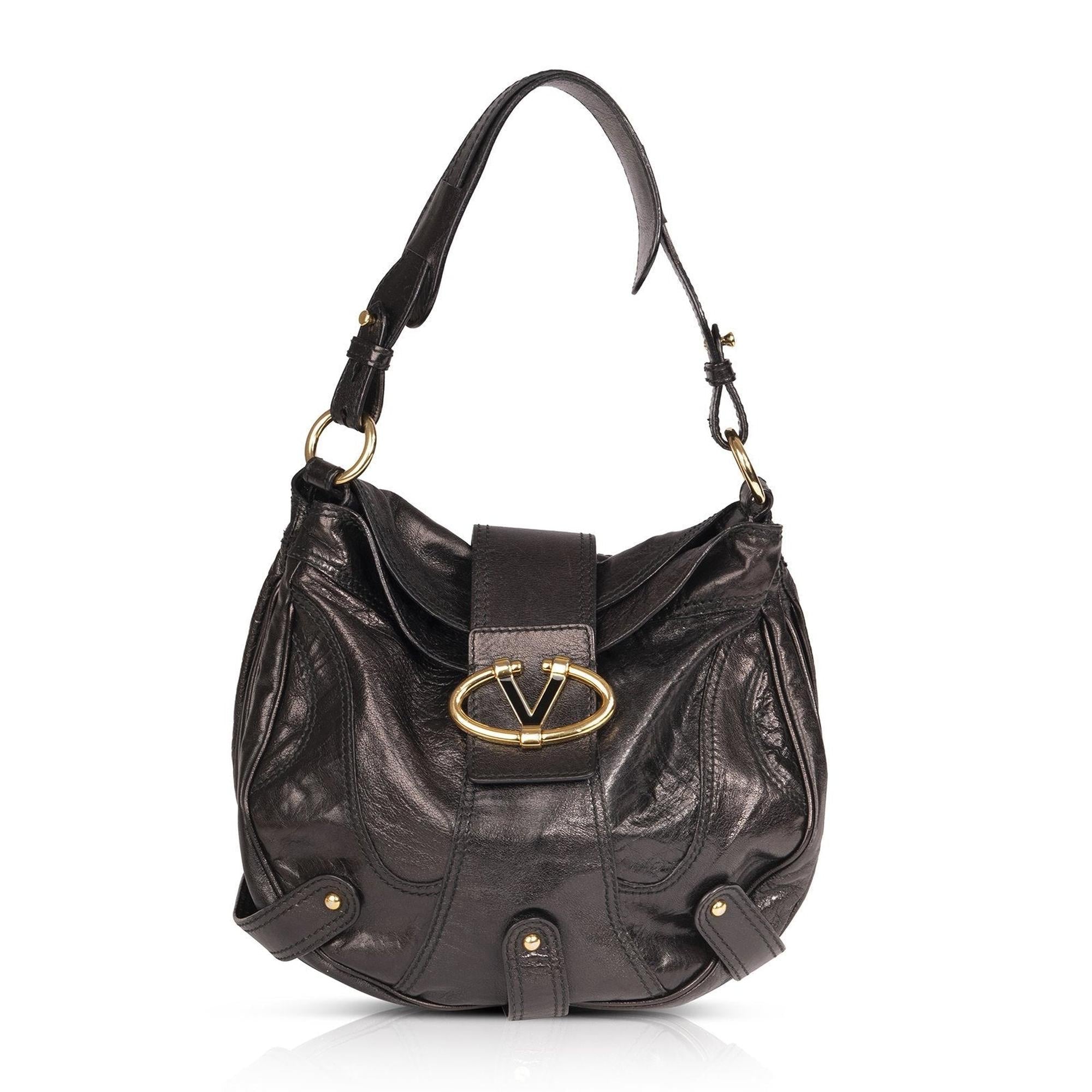 Valentino V-Logo Leather Shoulder Bag