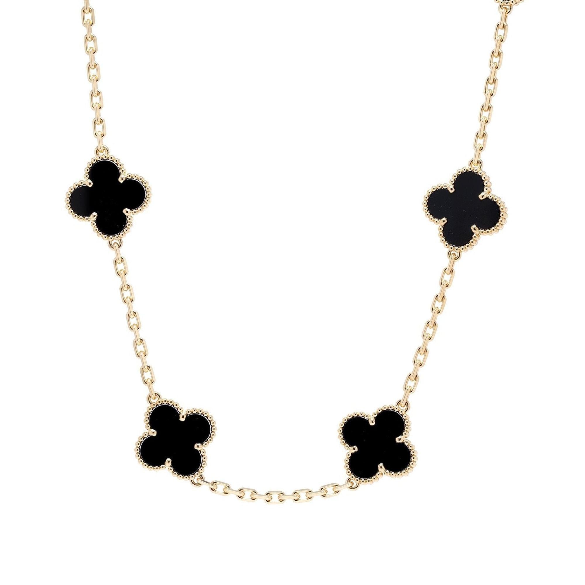 Van Cleef & Arpels 10 Motifs Vintage Alhambra Necklace w/ Box & Certificate