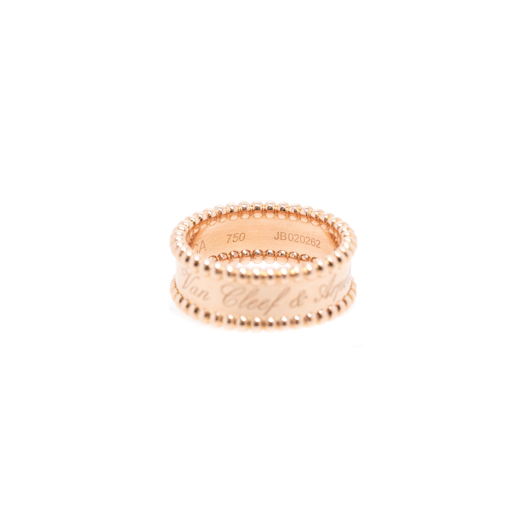 Van Cleef & Arpels 18k Rose Gold Perlee Signature Ring