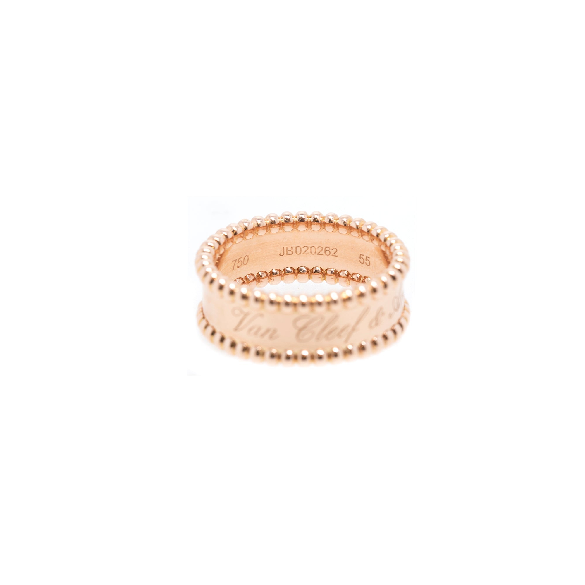 Van Cleef & Arpels 18k Rose Gold Perlee Signature Ring