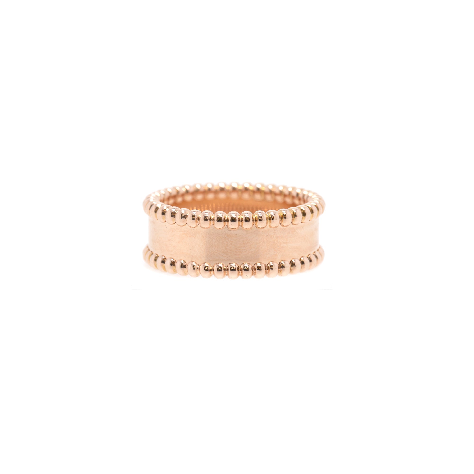 Van Cleef & Arpels 18k Rose Gold Perlee Signature Ring