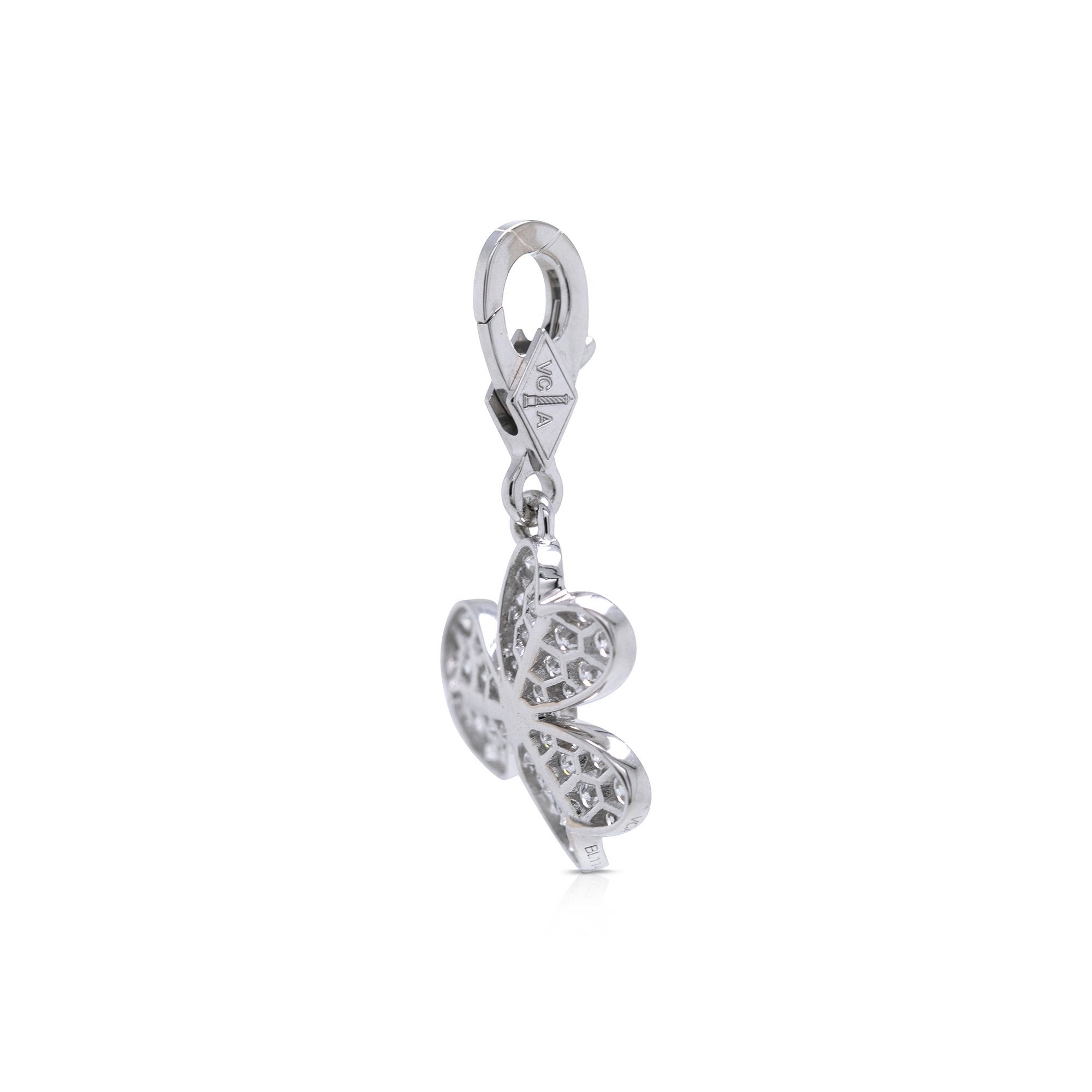 Van Cleef & Arpels 18k White Gold Frivole Diamond Charm Pendant