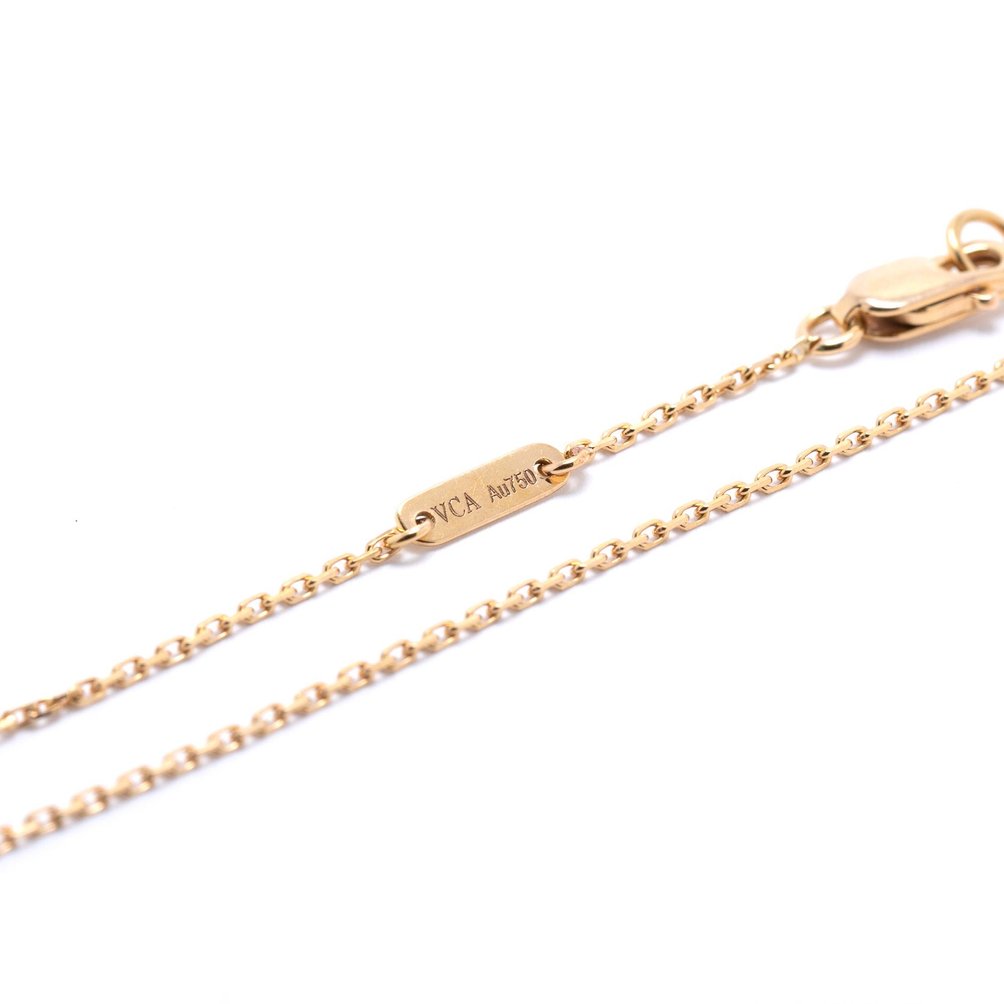 Van Cleef & Arpels Sweet Alhambra Carnelian Pendant Necklace