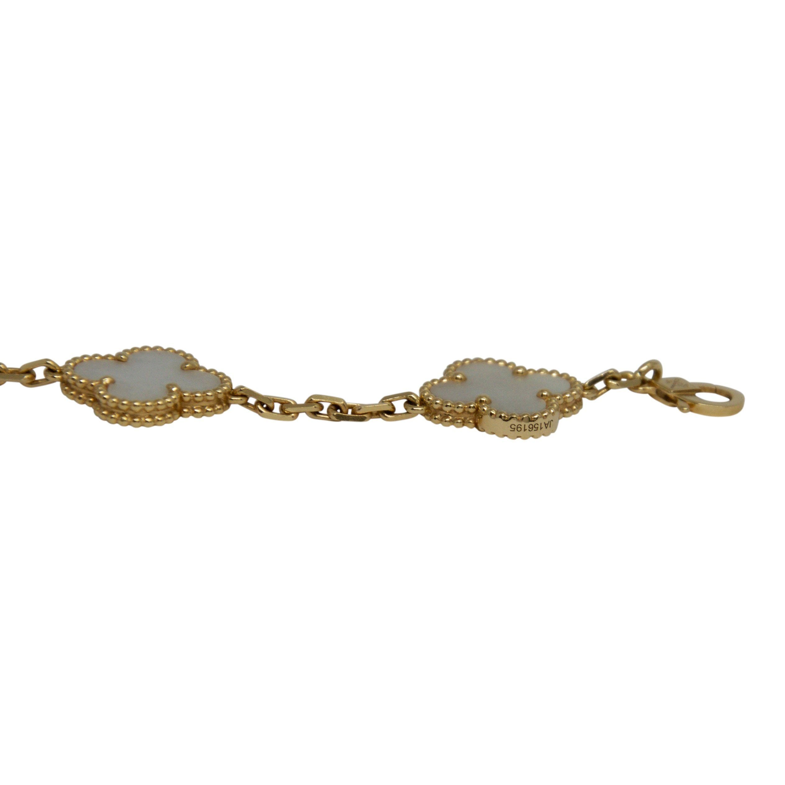 Van Cleef & Arpels Vintage Alhambra Bracelet with Mother of Pearl