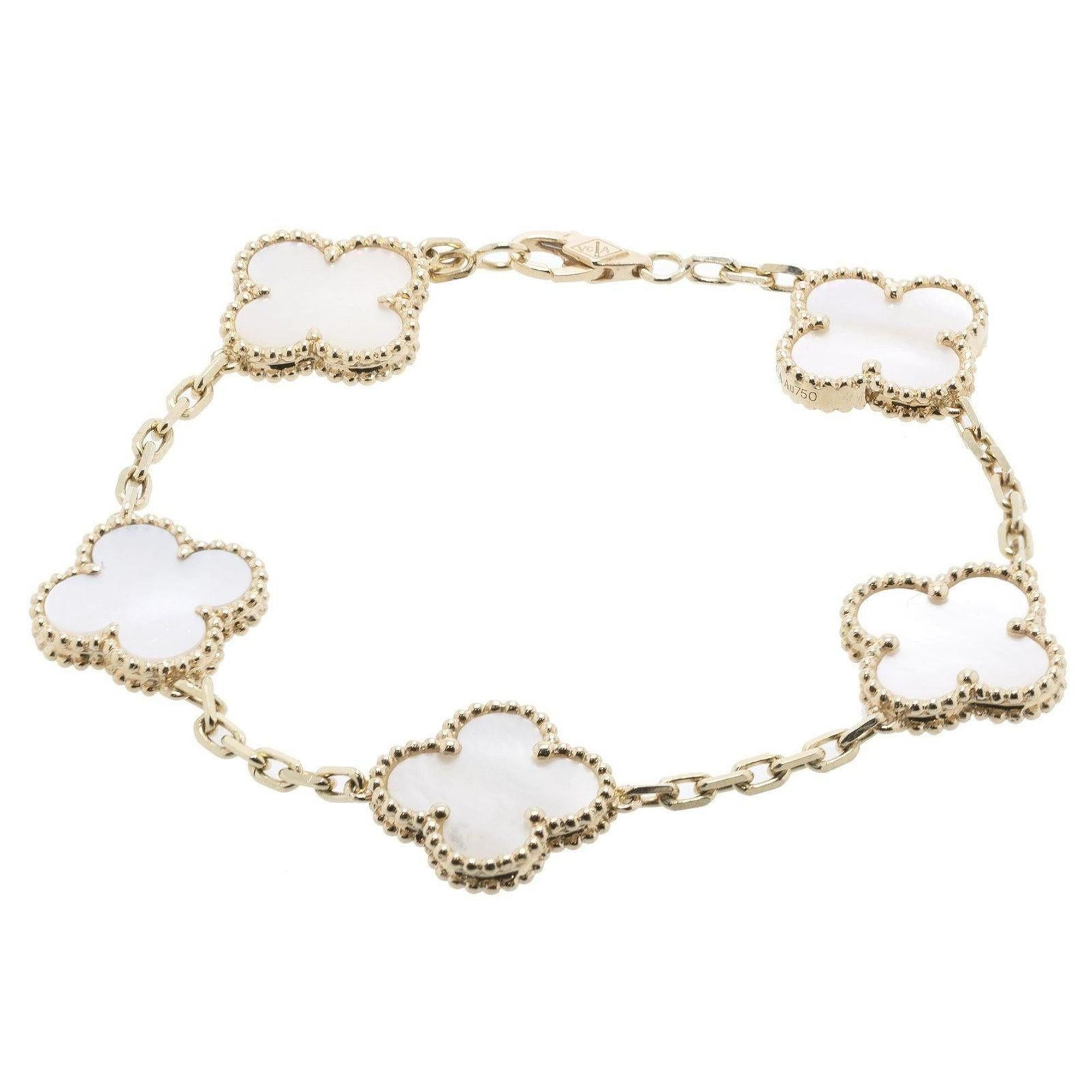 Van Cleef & Arpels Vintage Alhambra Bracelet with Mother of Pearl