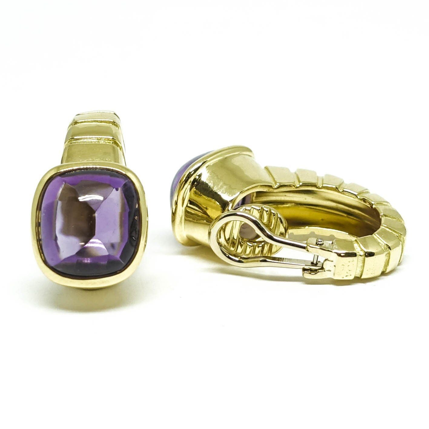 Van Cleef & Arpels Vintage Cabochon Amethyst Clip On Earrings