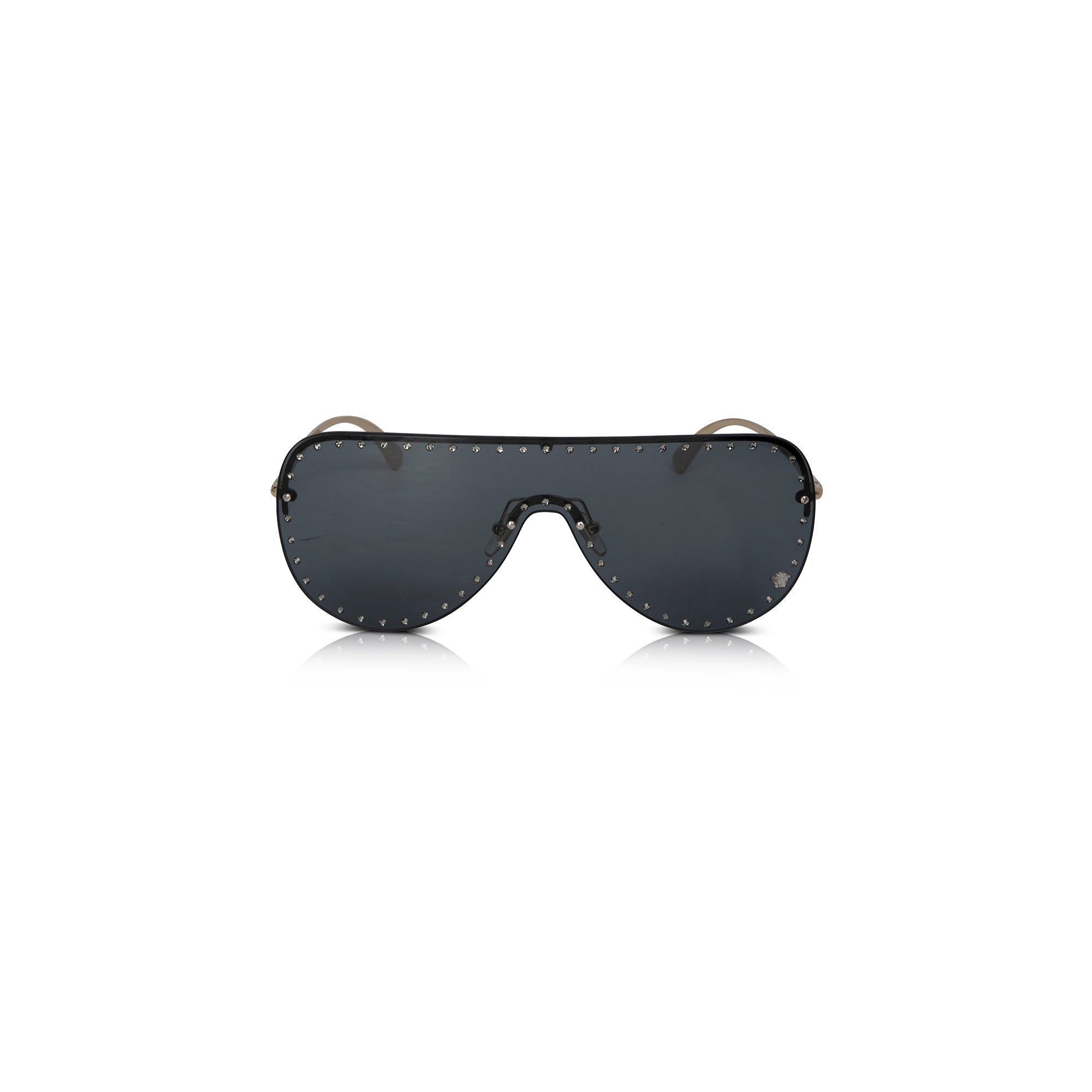 Versace Glam Medusa 2230-B Shield Sunglasses w/ Box & Case