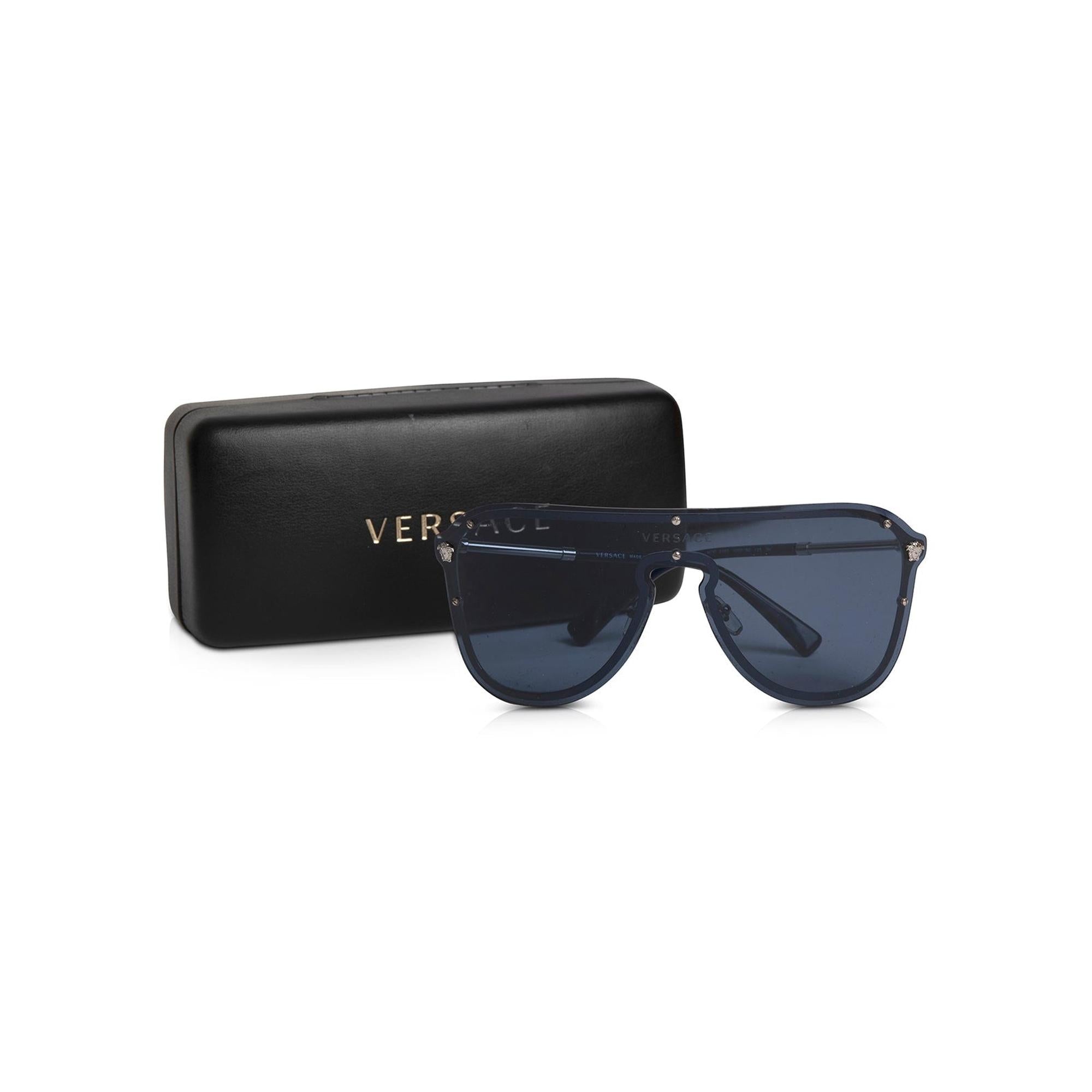 Versace Glam Medusa Shield Sunglasses w/ Case