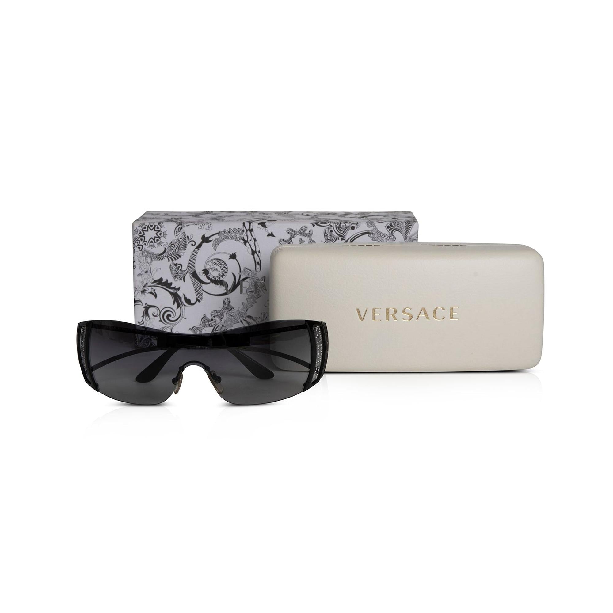 Versace Greca 2058-B Shield Sunglasses w/ Box & Case