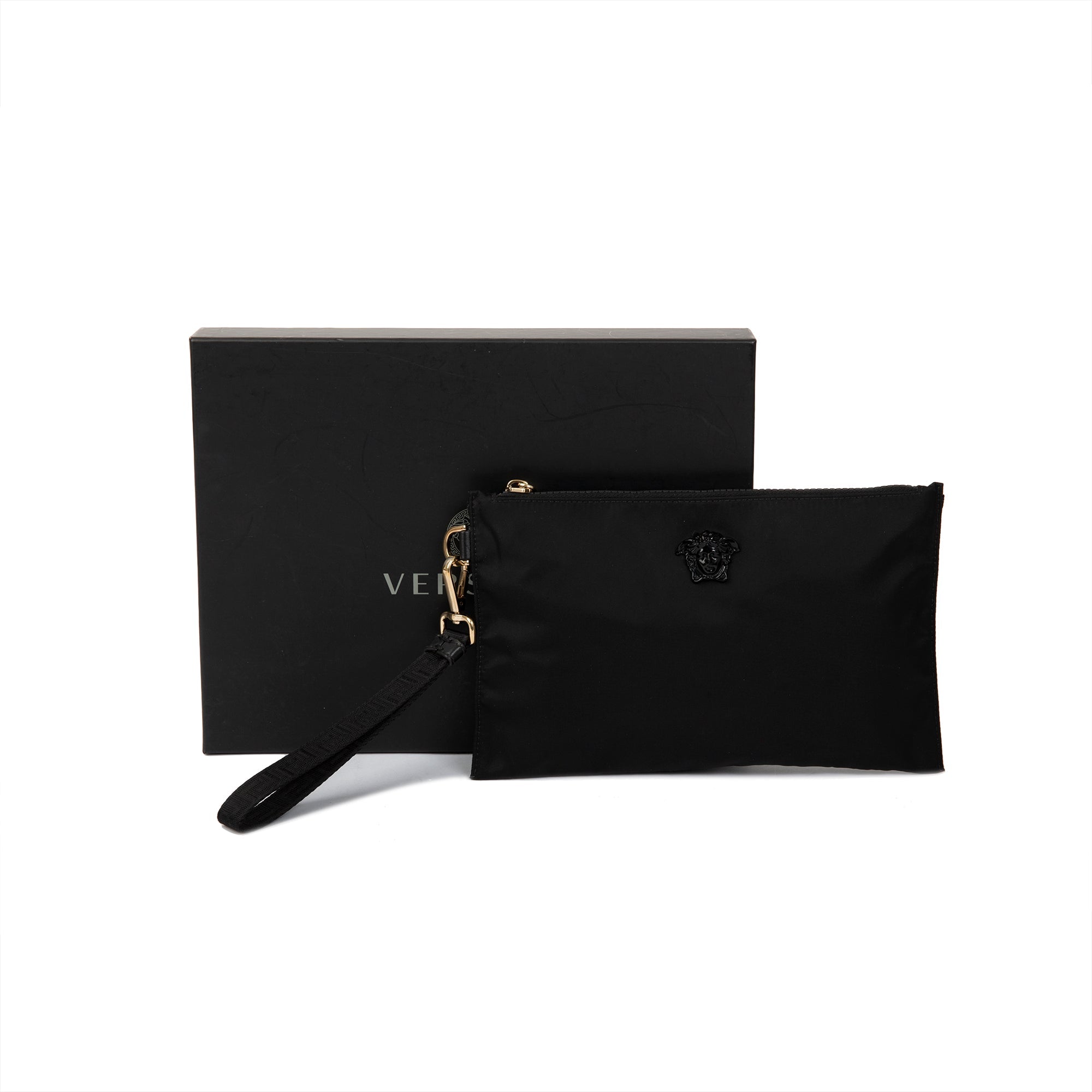 Versace La Medusa Nylon Writslet Pouch w/ Box