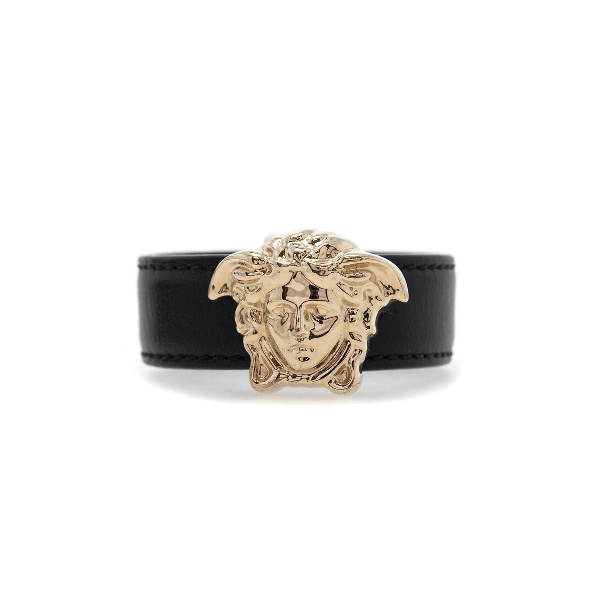 Versace Leather Medusa Bracelet