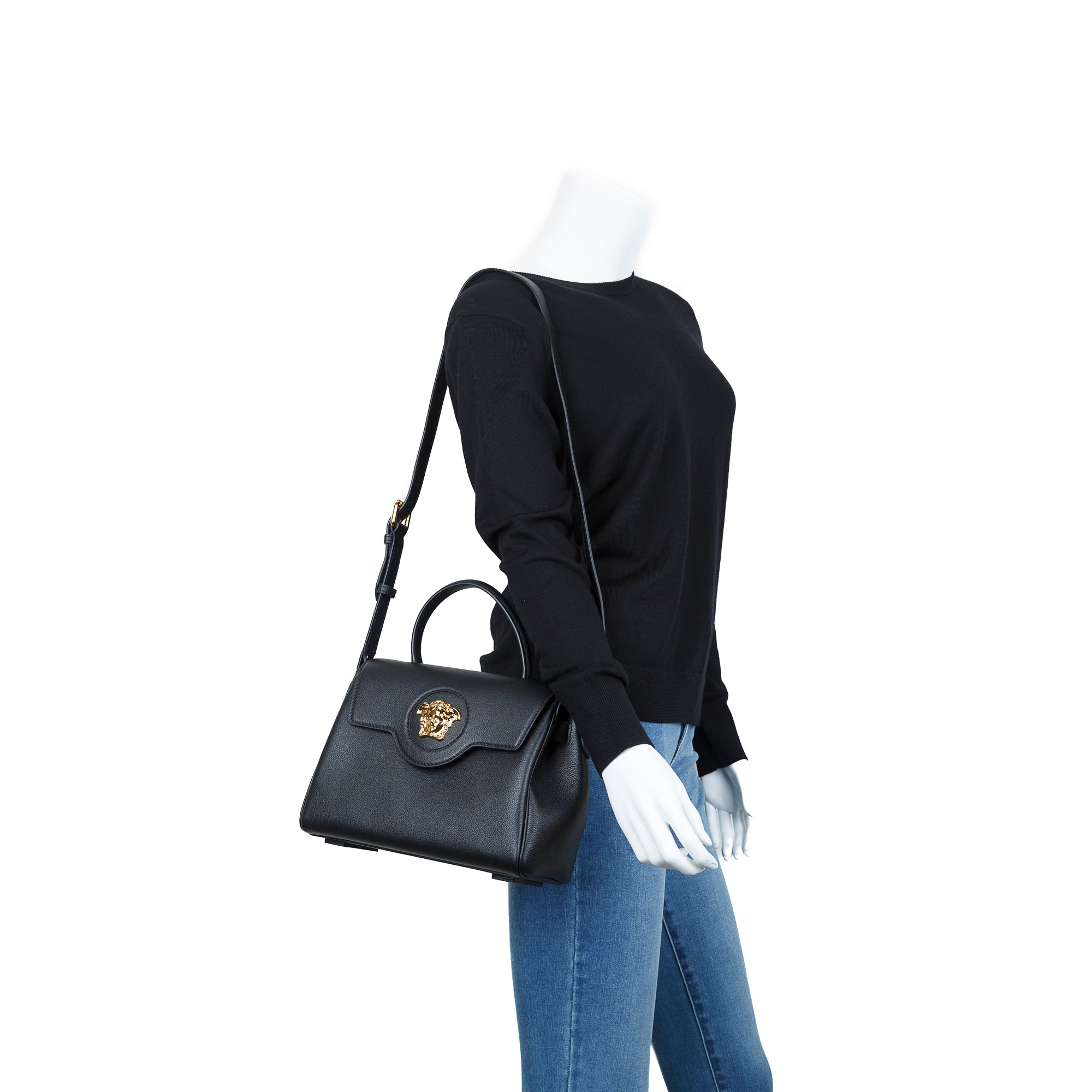 Versace Medium La Medusa Handle Bag w/ Straps