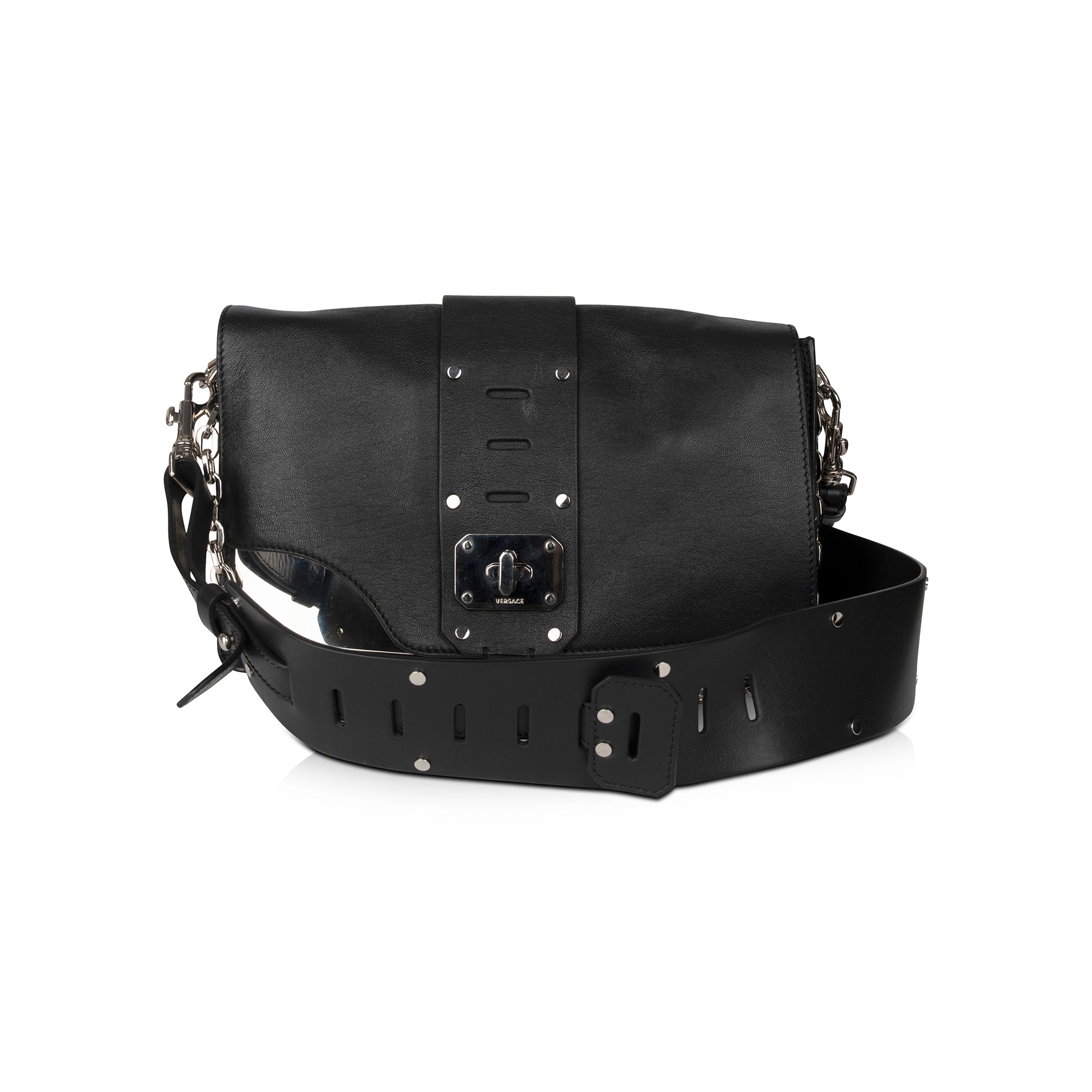 Versace Stardvst Large Leather Shoulder Bag