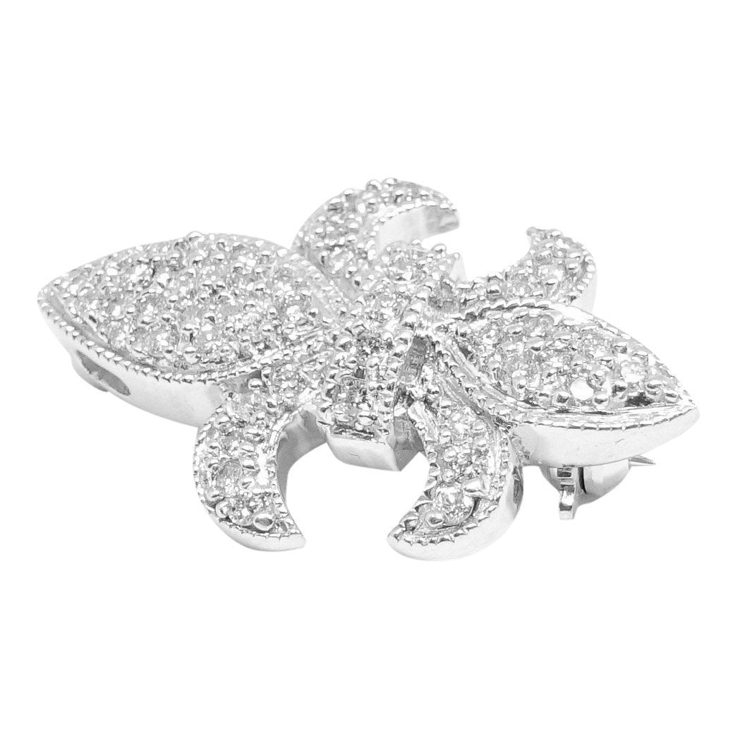 Victorian Diamond Fleur de Lis Brooch