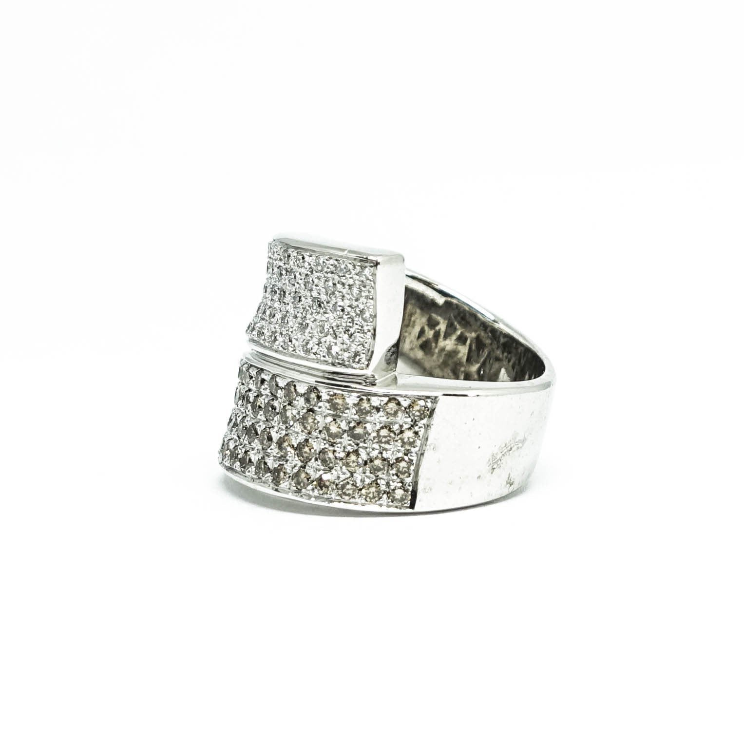 White and Champagne Diamond Ring