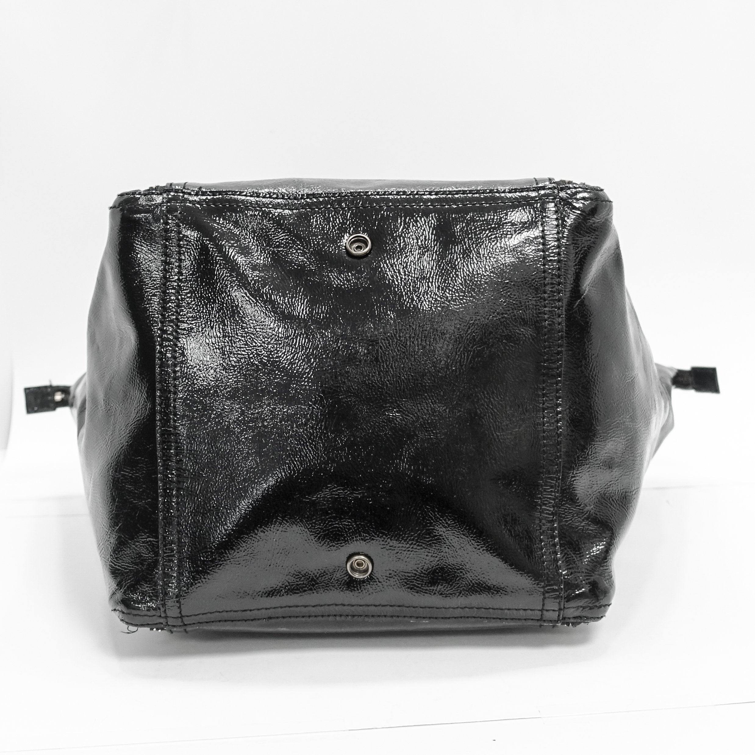 YSL Black Patent Leather Downtown Tote