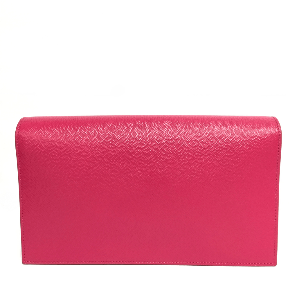 YSL Pink Classic Monogramme Leather Clutch