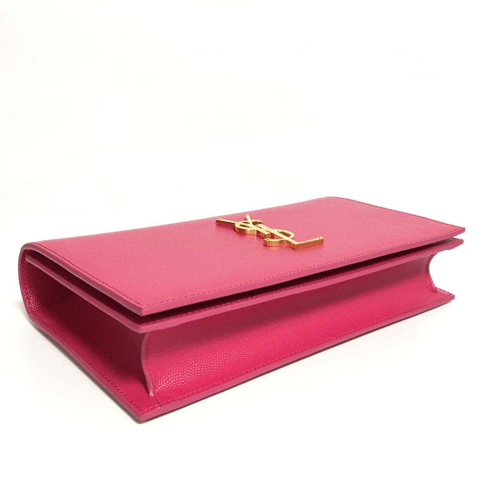 YSL Pink Classic Monogramme Leather Clutch