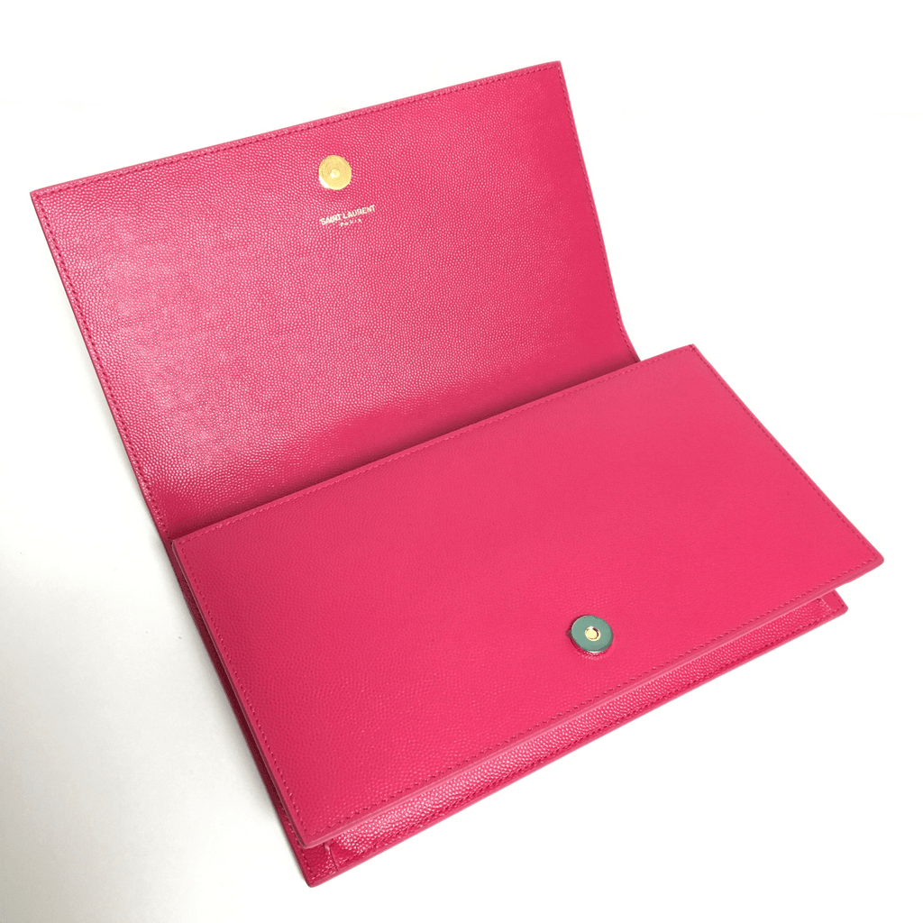 YSL Pink Classic Monogramme Leather Clutch