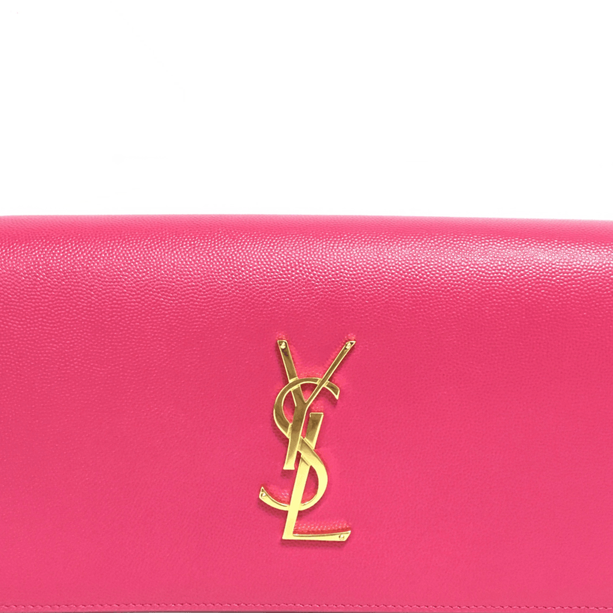 YSL Pink Classic Monogramme Leather Clutch