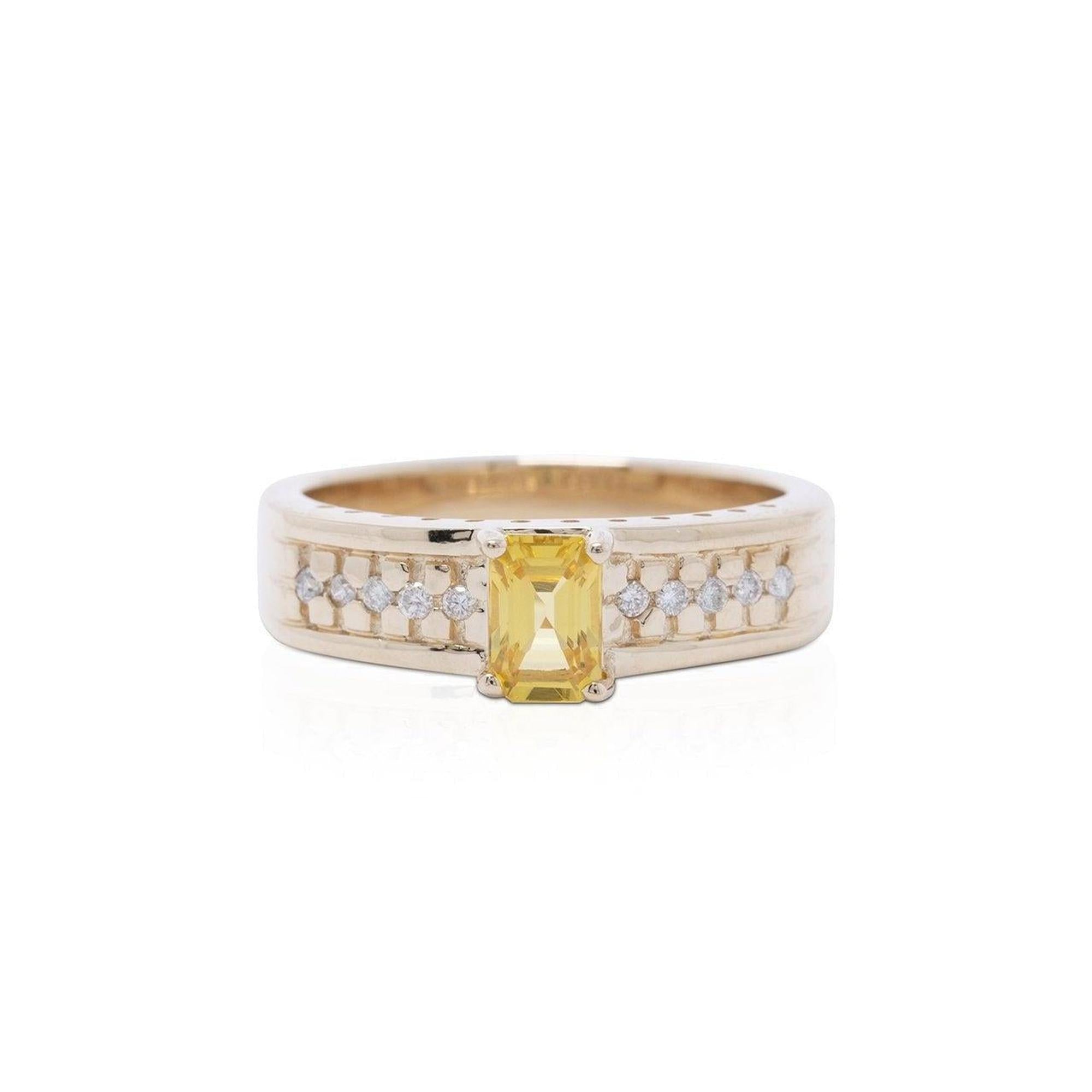 Yellow Sapphire and Diamond Ring