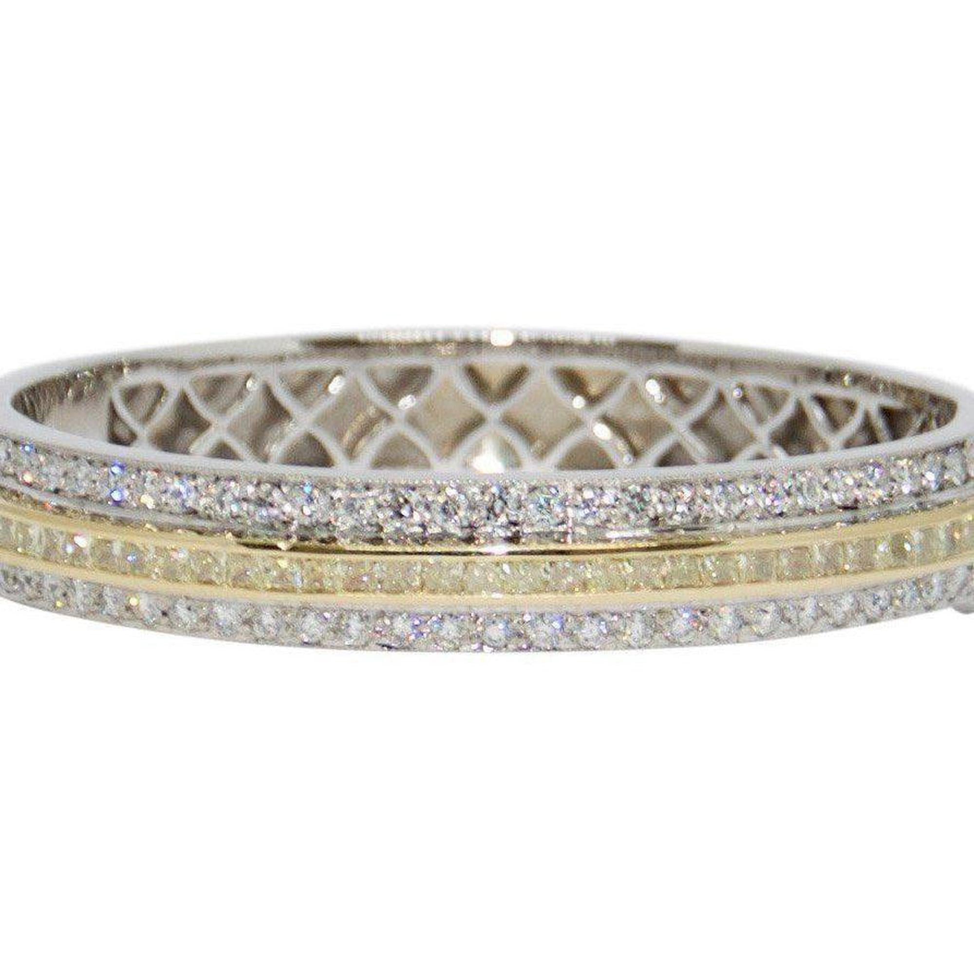 Yellow and White Diamond Bangle Bracelet