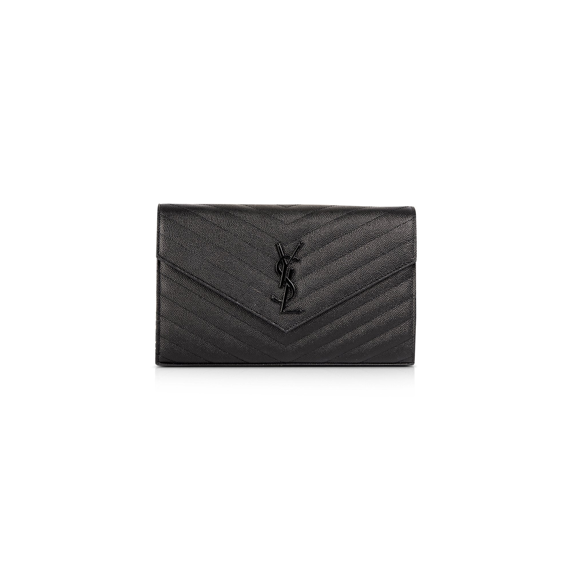 Yves Saint Laurent Envelope Chain Wallet w/ Box
