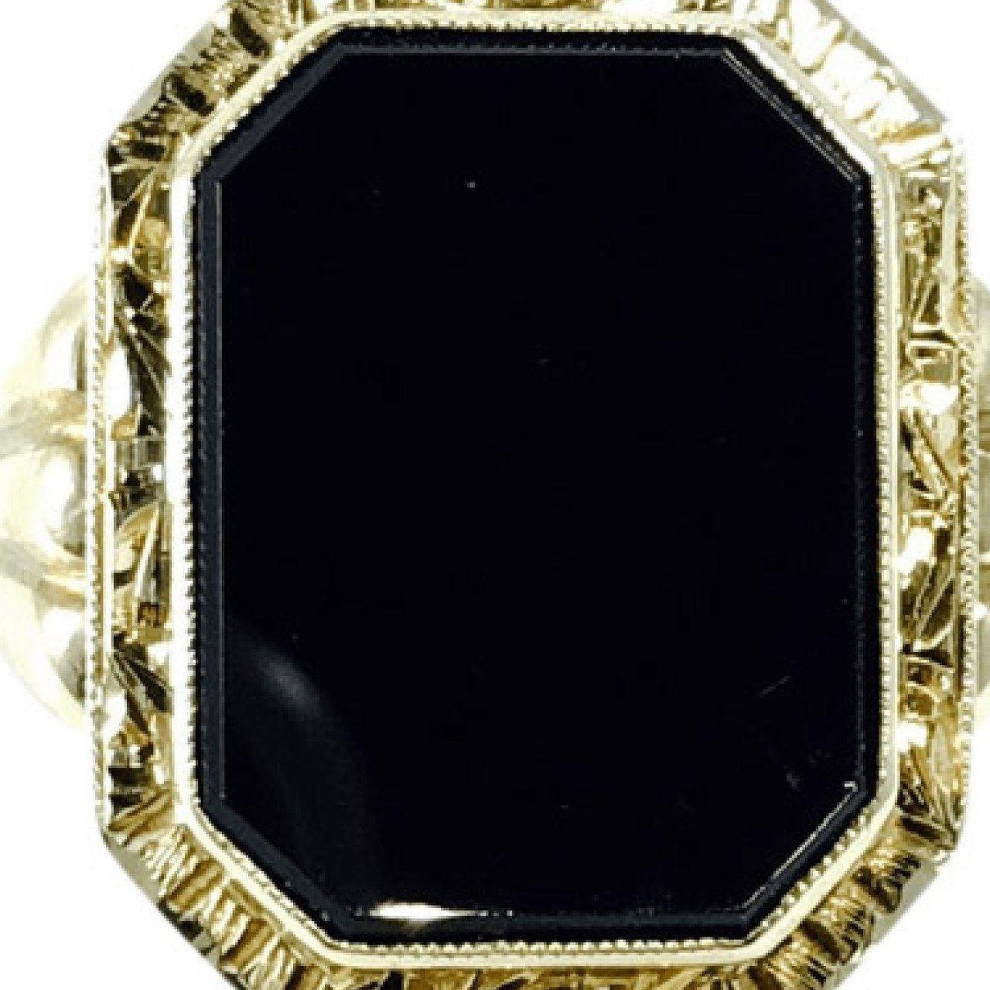 Antique Black Onyx Ring