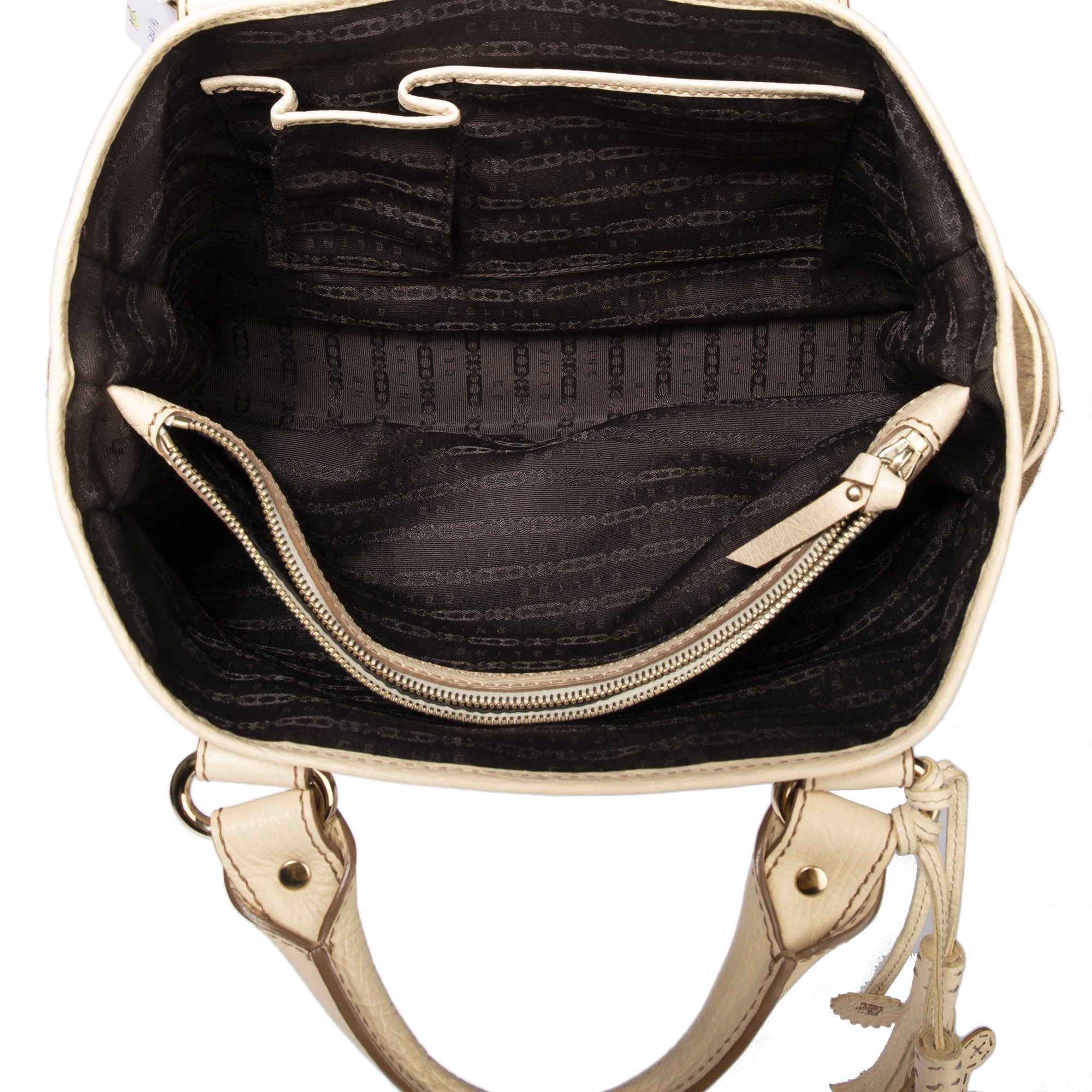 Celine Leather-Trimmed Handle Bag