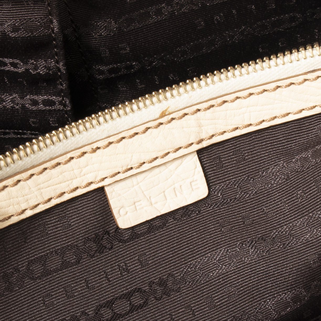 Celine Leather-Trimmed Handle Bag