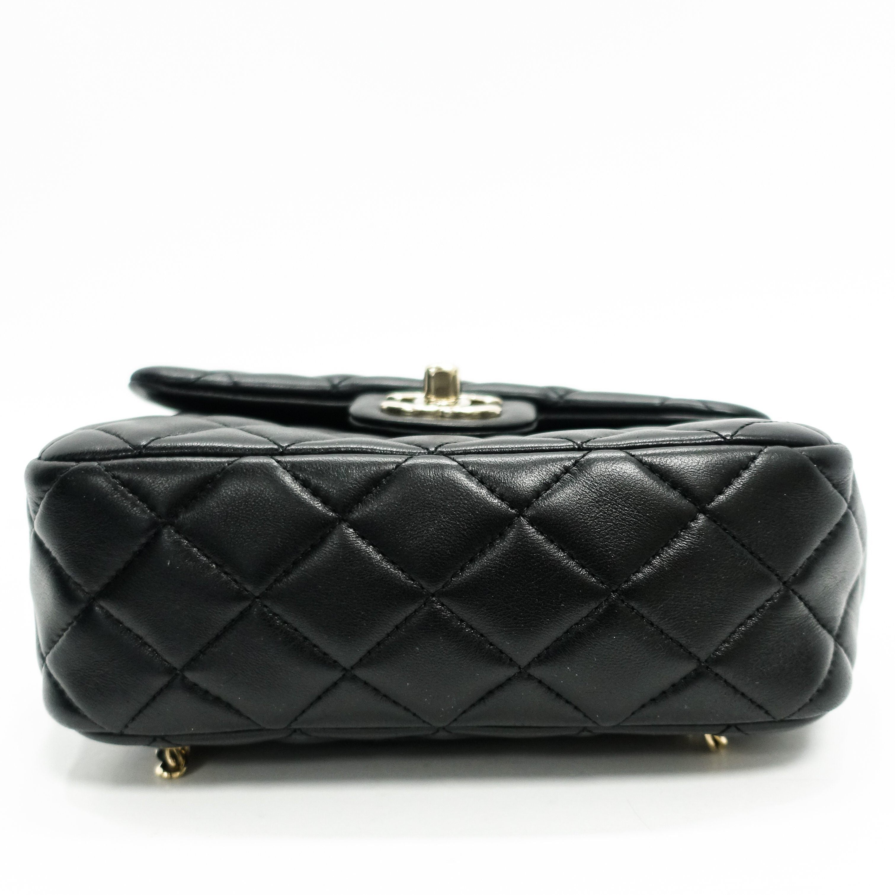 Chanel 2016 Small Black Lambskin Backpack in Seoul