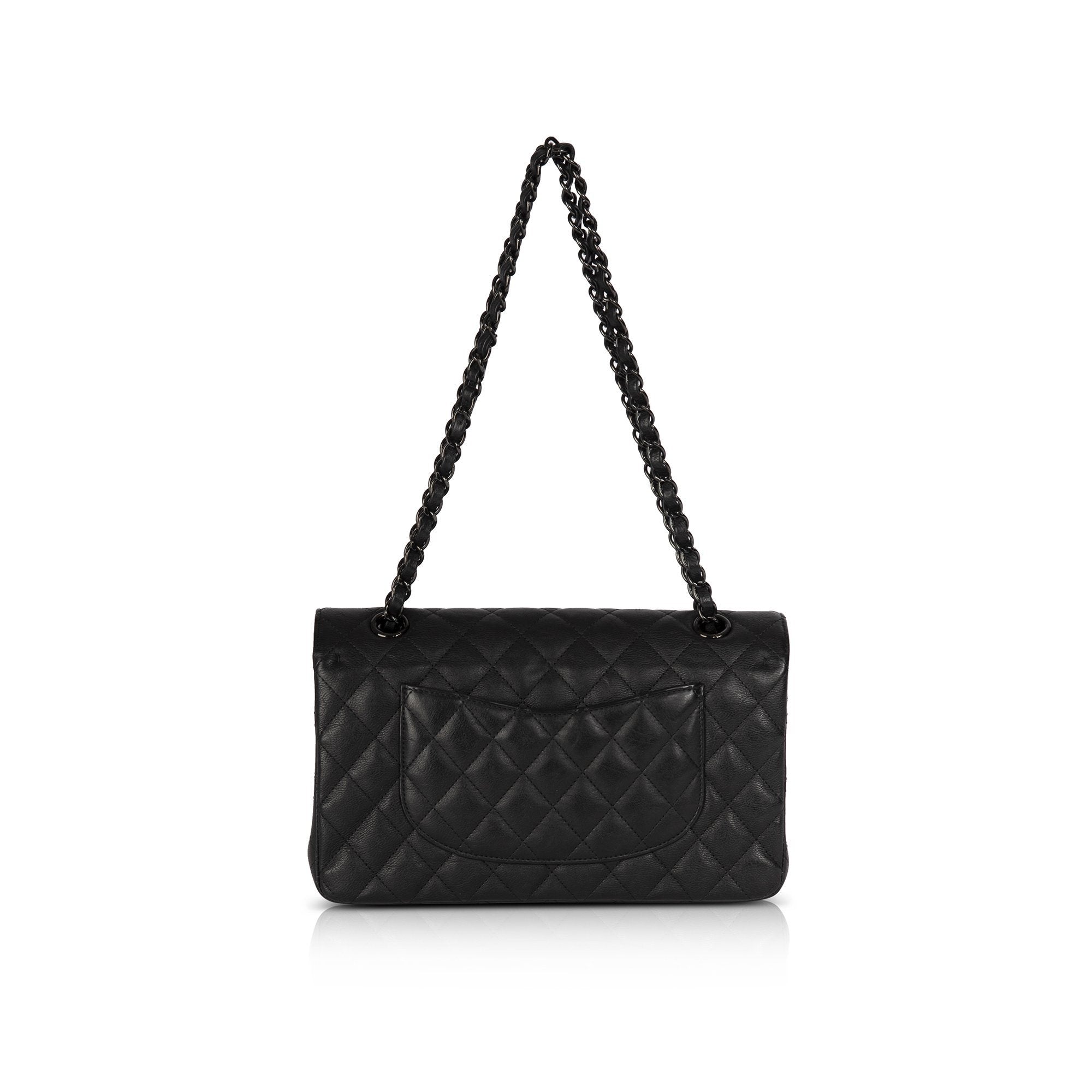 Chanel 2018 Black Calfskin Medium Classic Double Flap Bag