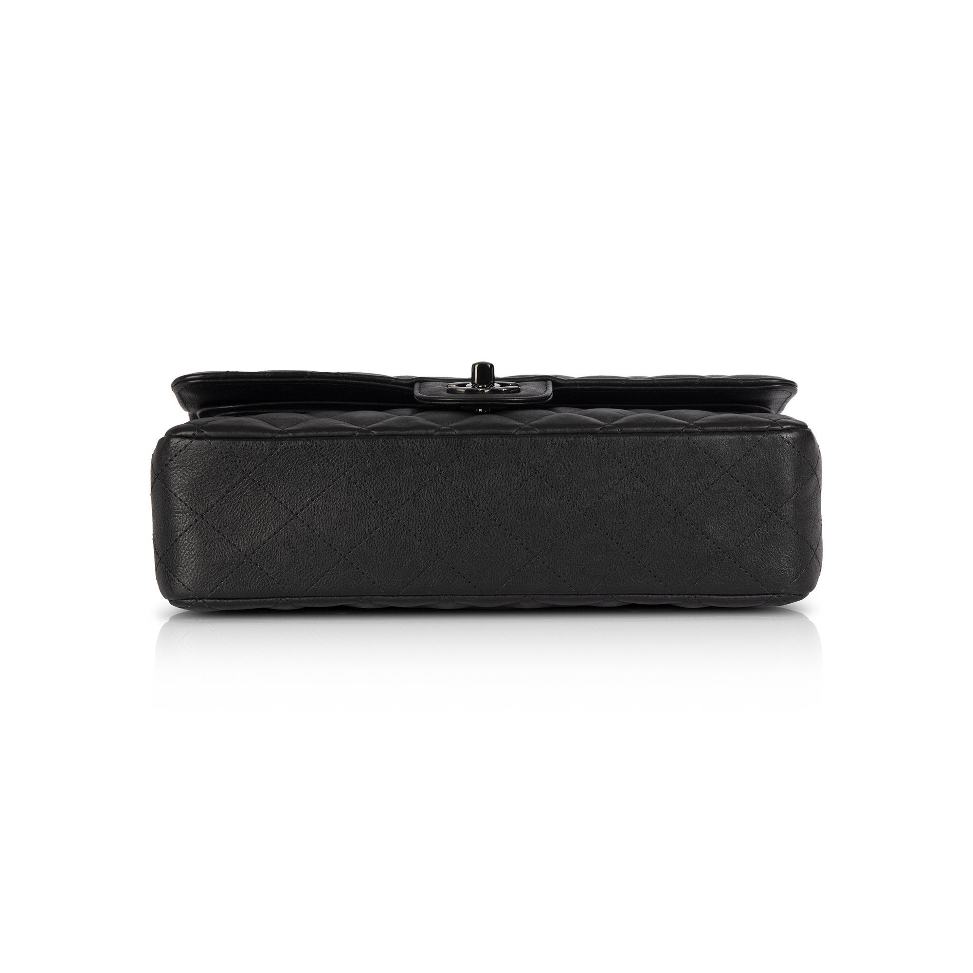Chanel 2018 Black Calfskin Medium Classic Double Flap Bag
