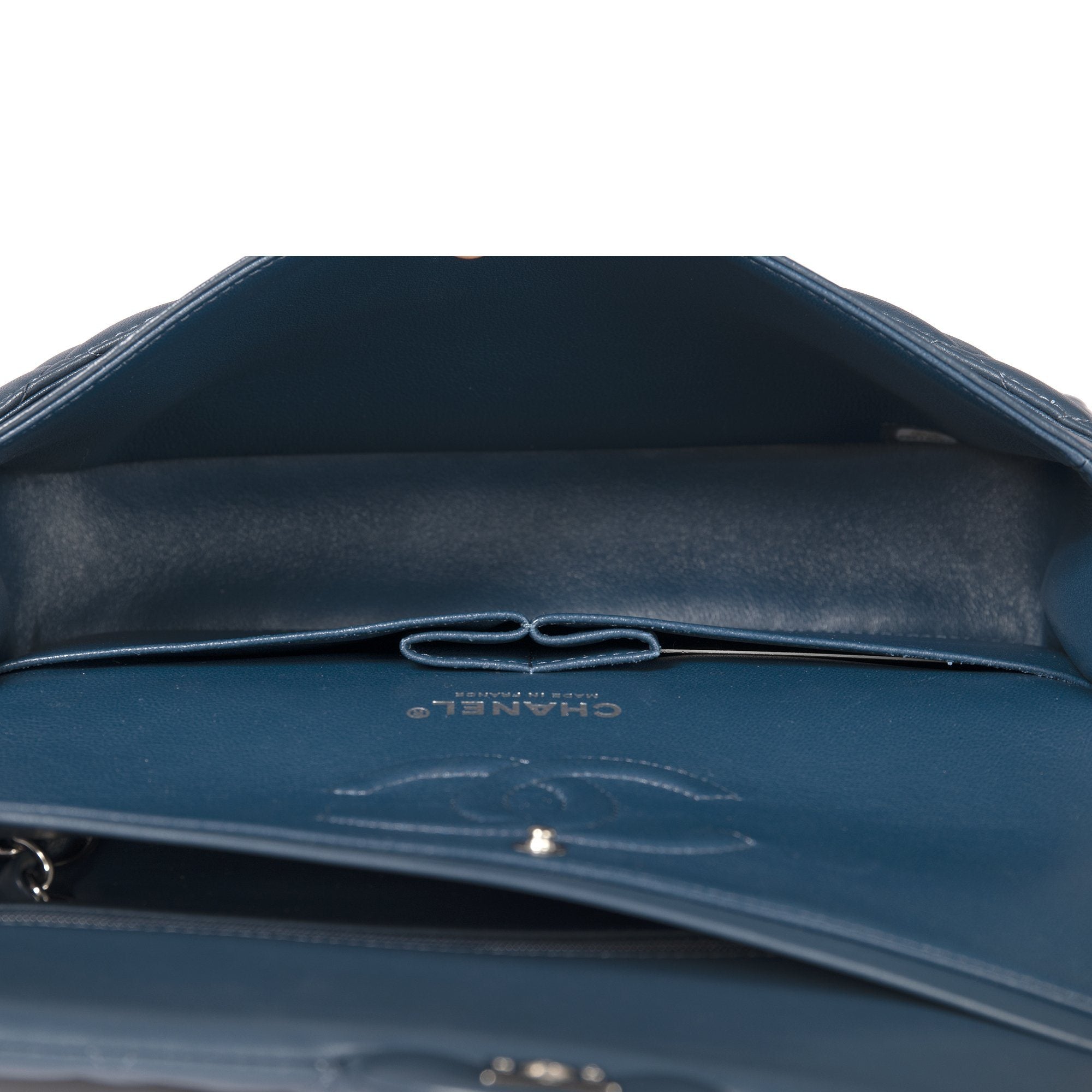 Chanel 2018 Navy Lambskin Medium Classic Double Flap Bag