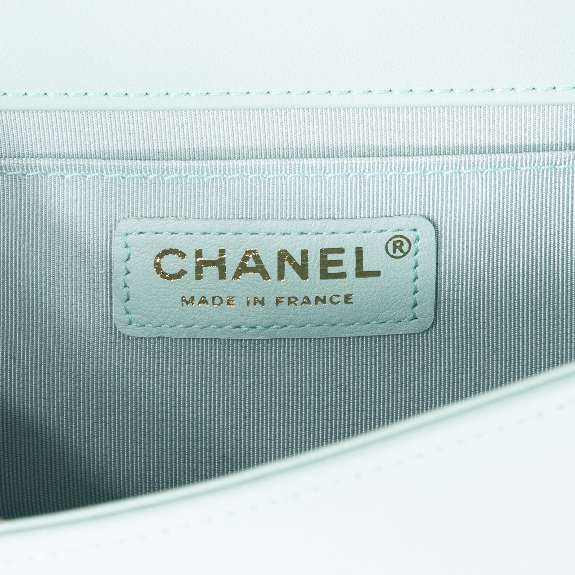 Chanel 2018 Turquoise Medium Chevron Boy Bag