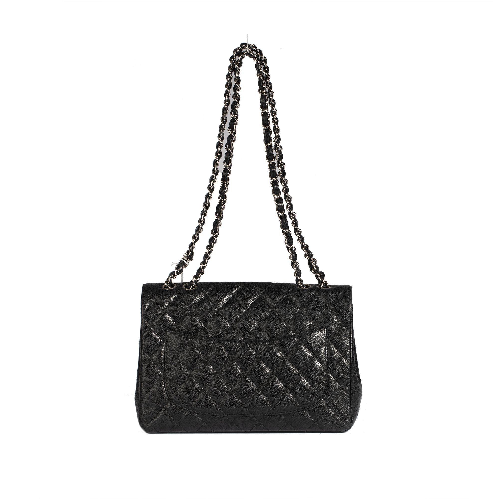 Chanel Black Caviar Classic Jumbo Single Flap Bag