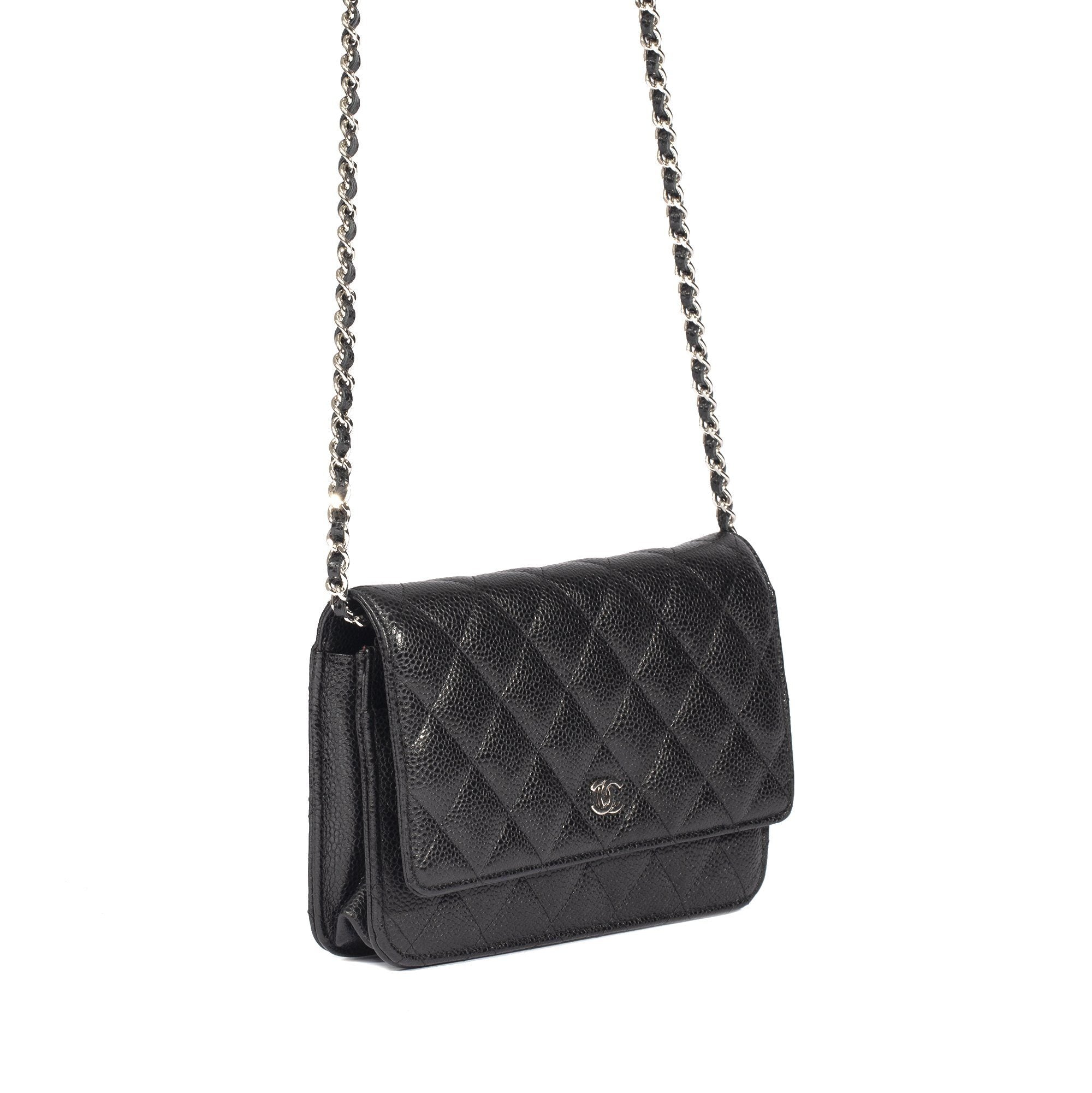 Chanel Black Caviar Classic Wallet on Chain