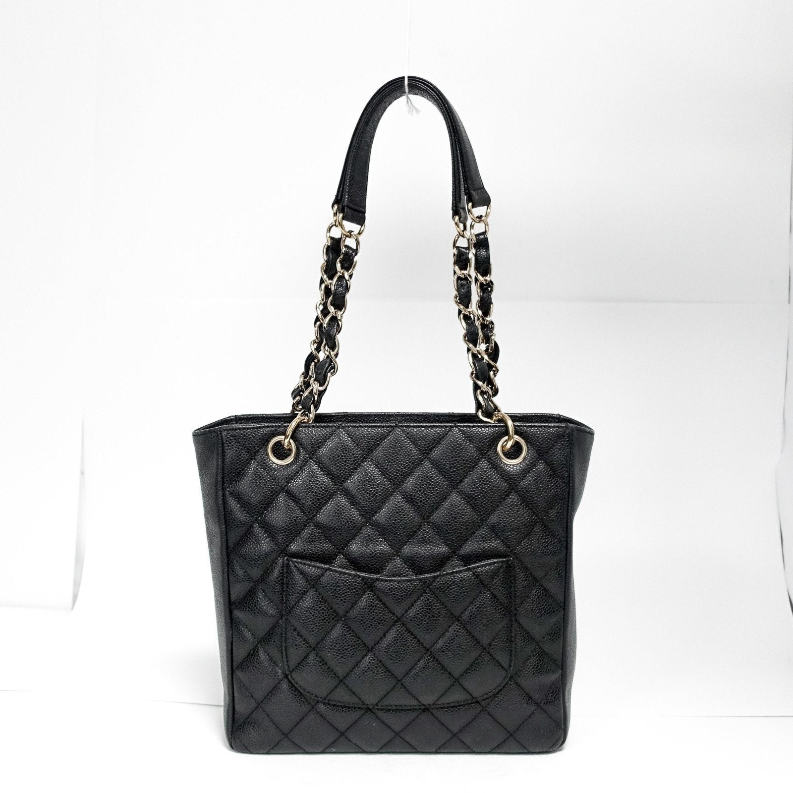 Chanel Black Caviar Leather Petite Shopping Tote