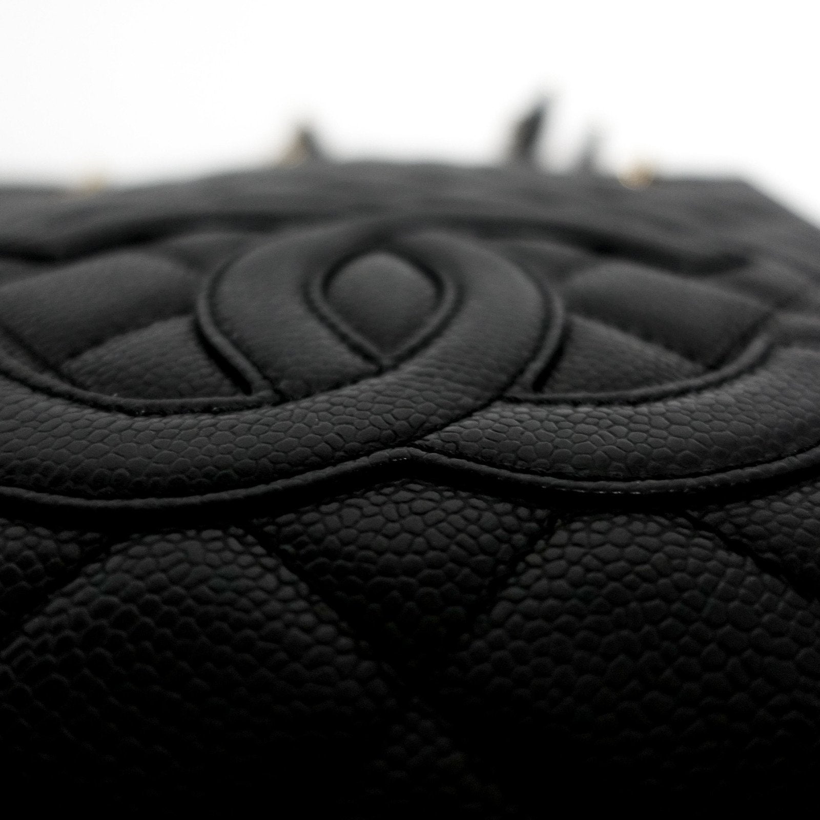 Chanel Black Caviar Leather Petite Shopping Tote