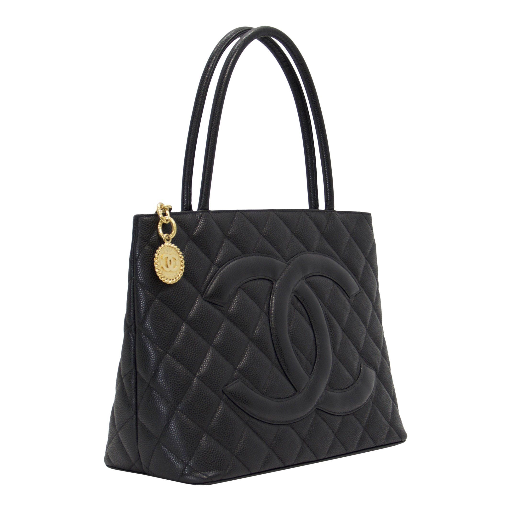 Chanel Black Caviar Medallion Tote