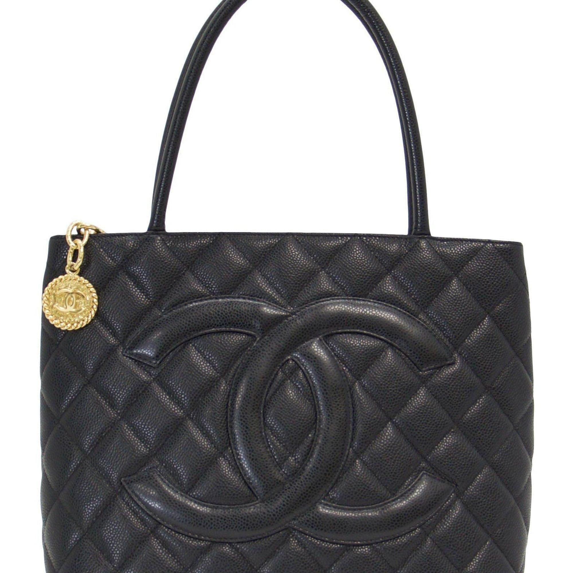 Chanel Black Caviar Medallion Tote