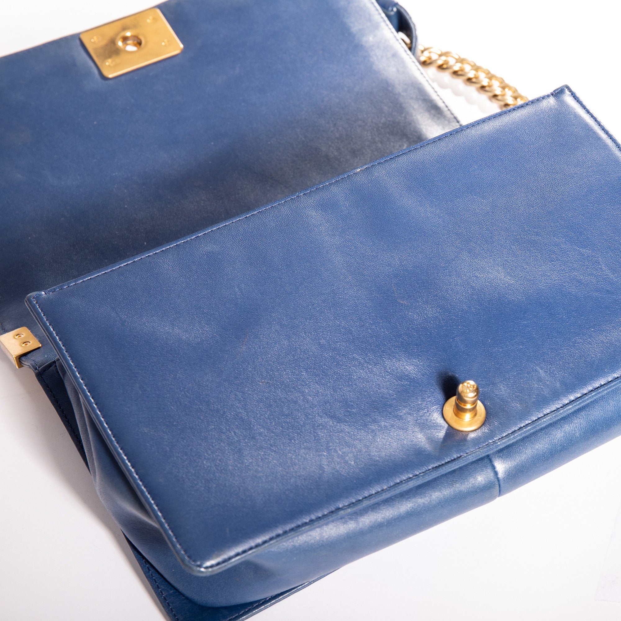 Chanel Blue Large Boy Bag