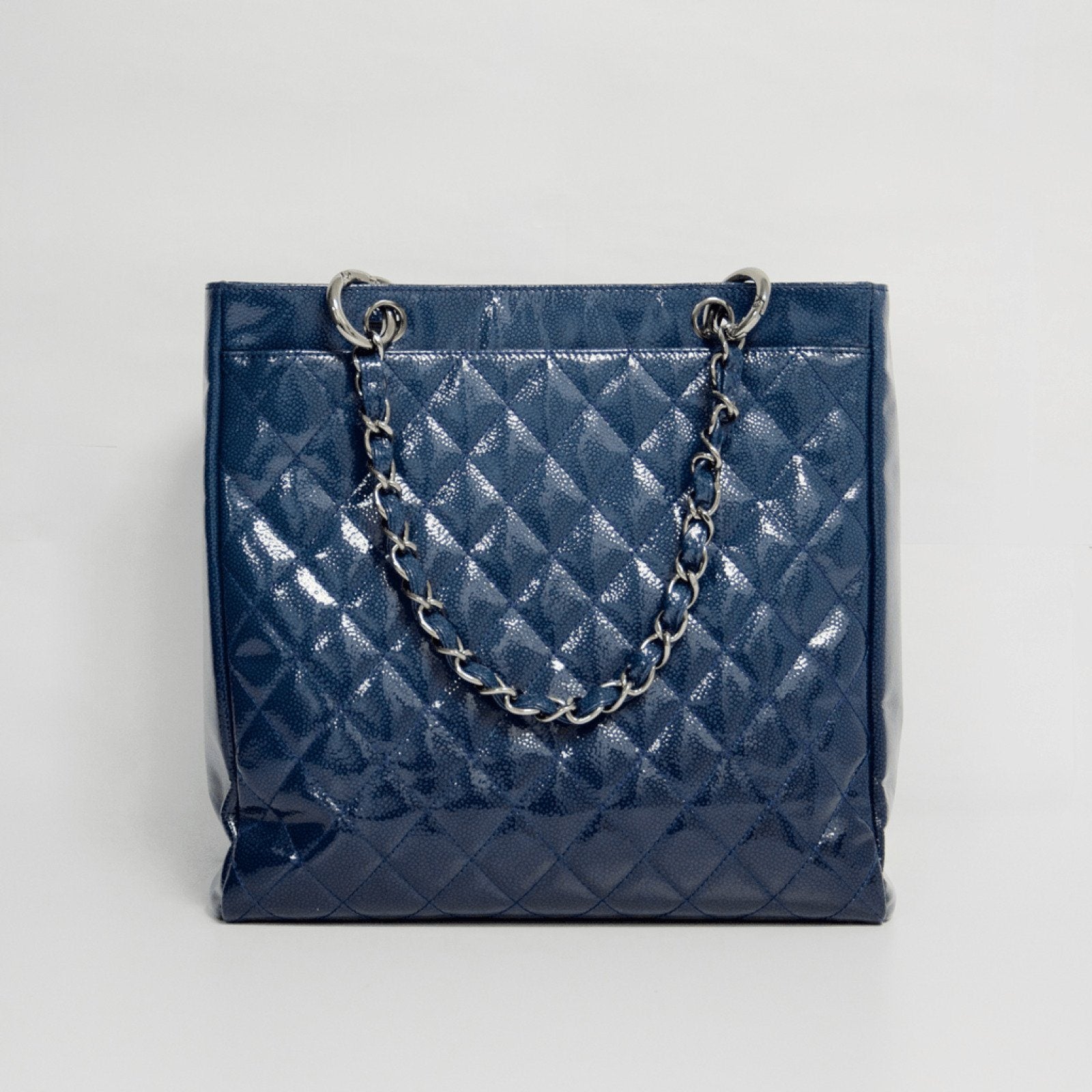Chanel Blue Small Diamond Shine Reissue Tote