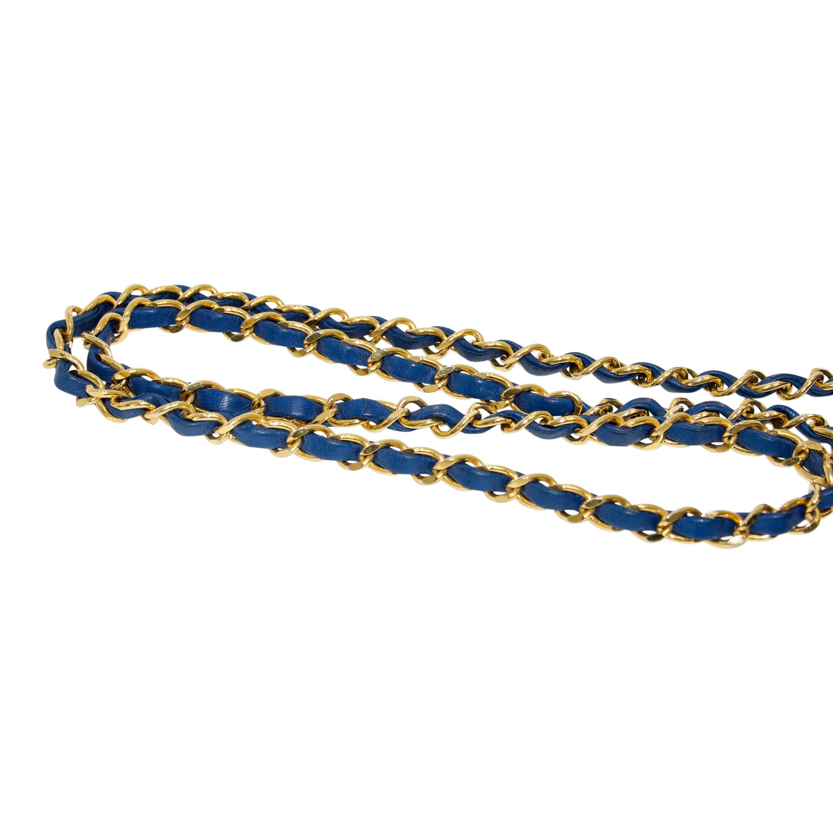 Chanel Blue Vintage Classic Mini Square Flap Bag