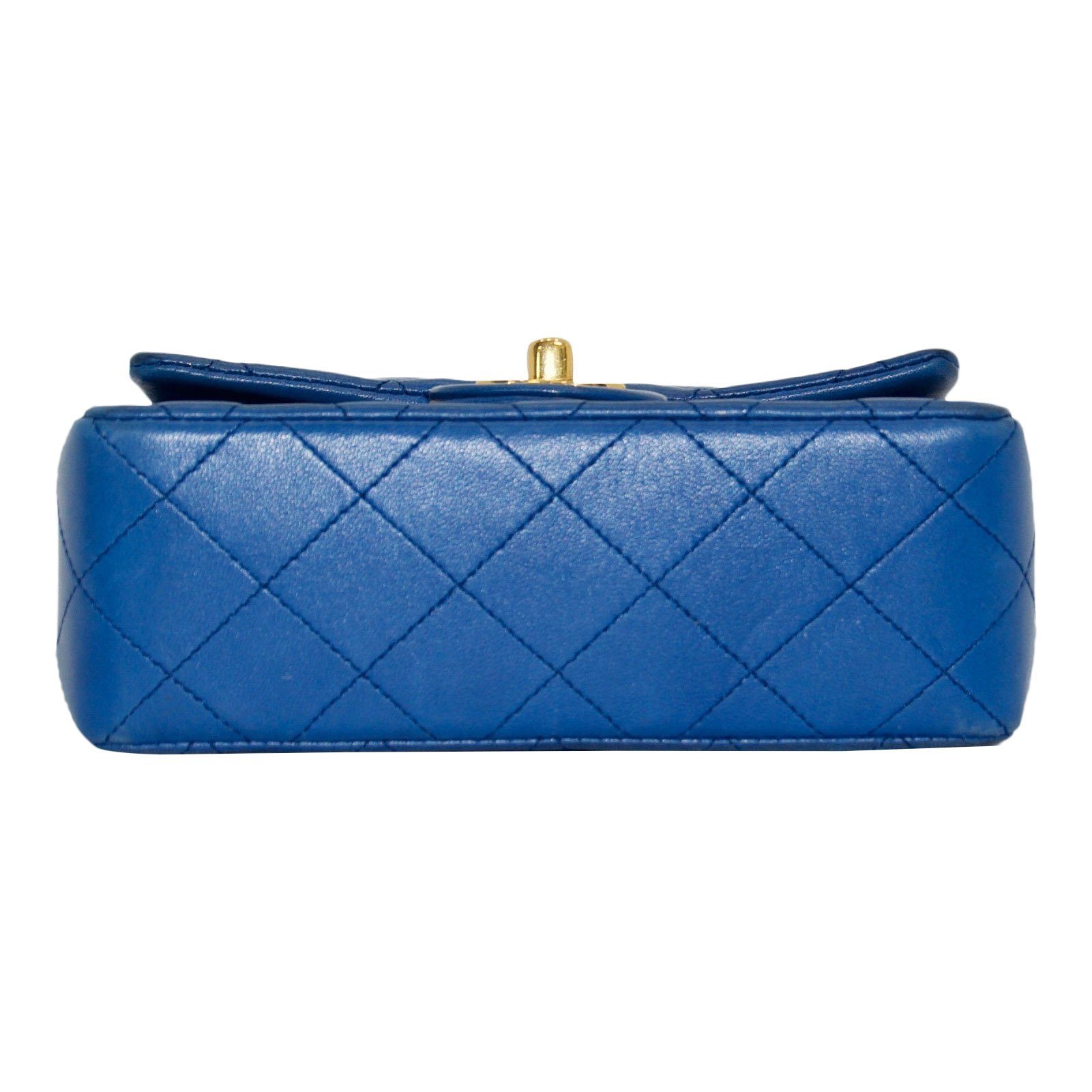 Chanel Blue Vintage Classic Mini Square Flap Bag