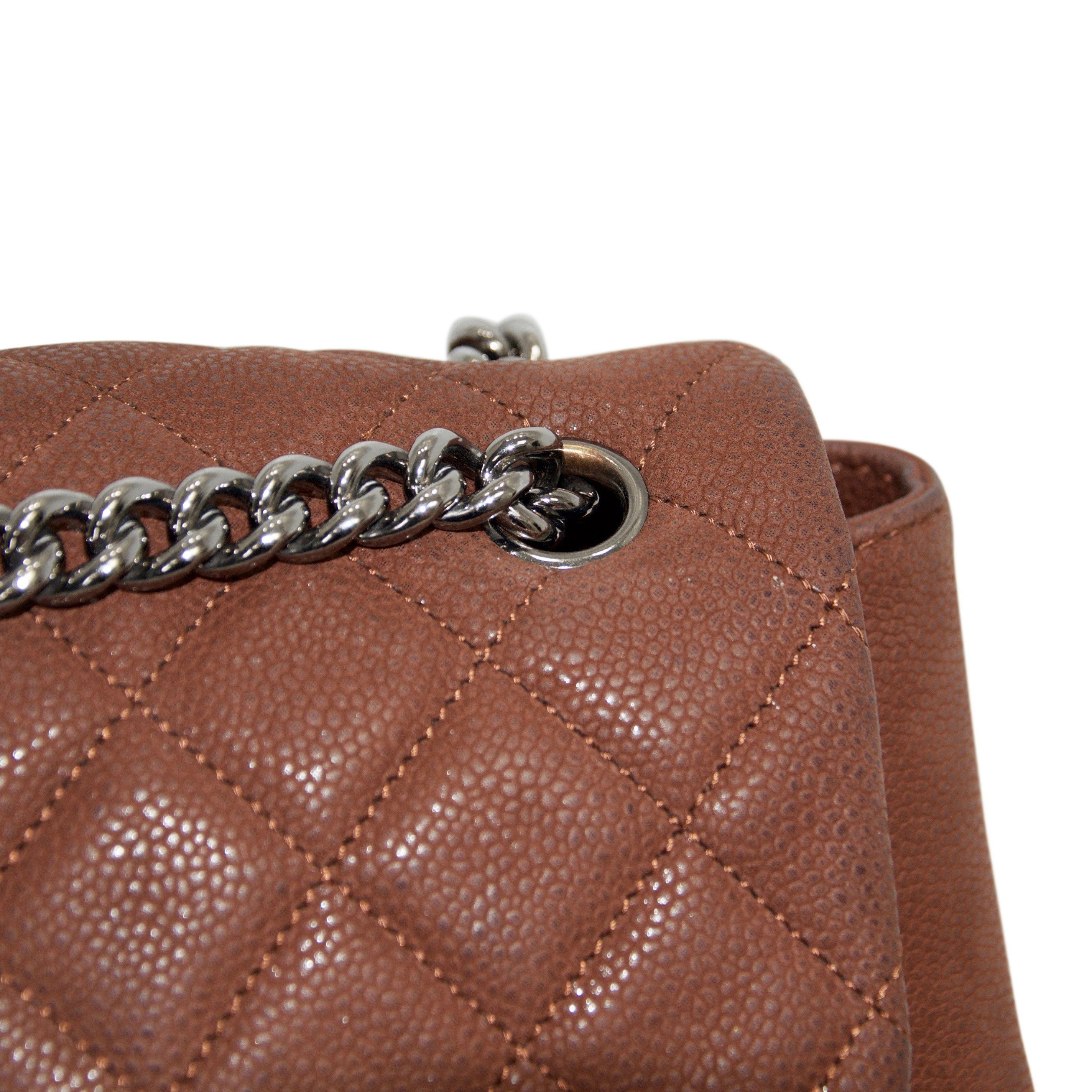 Chanel Brown Caviar Lady Pearly Flap Bag