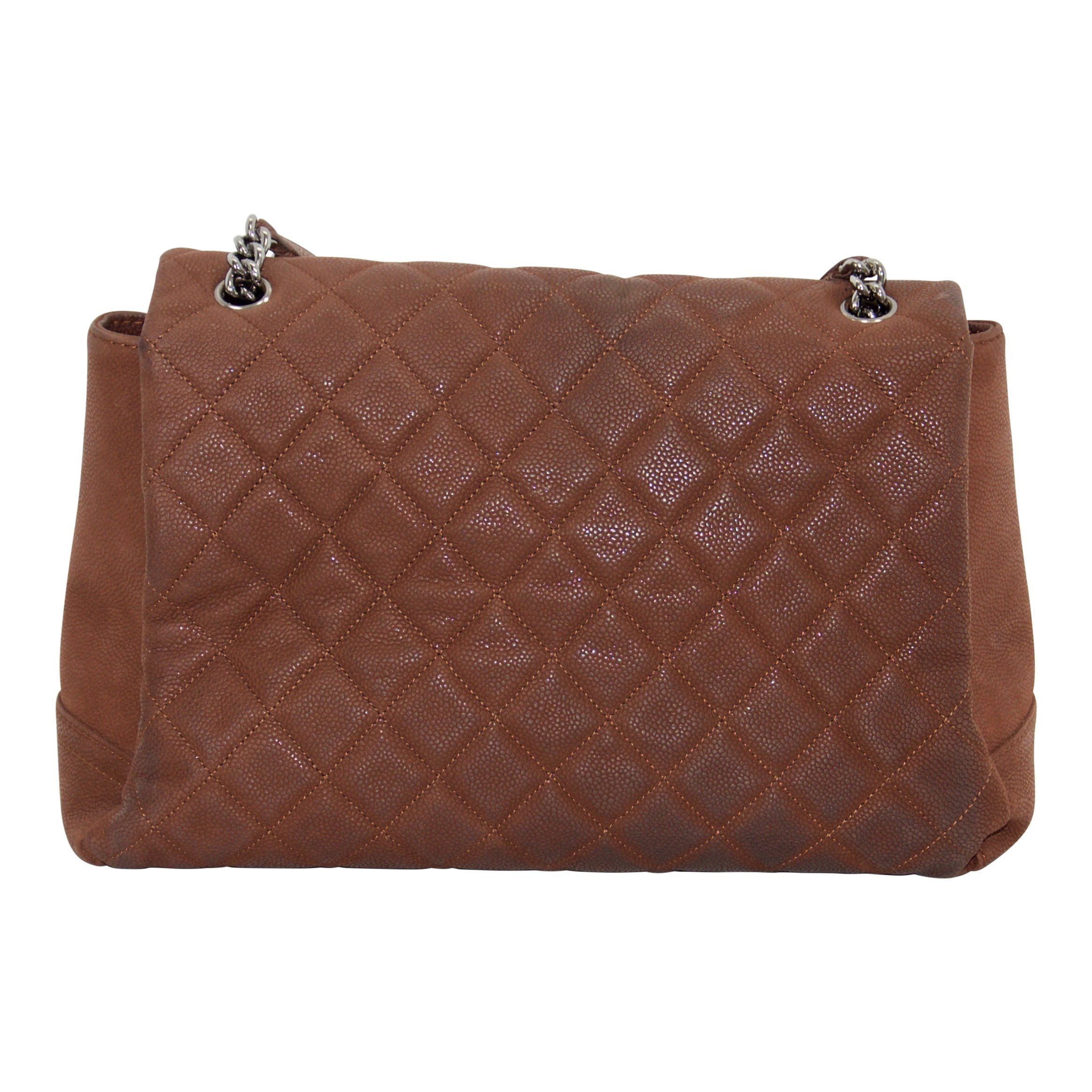 Chanel Brown Caviar Lady Pearly Flap Bag