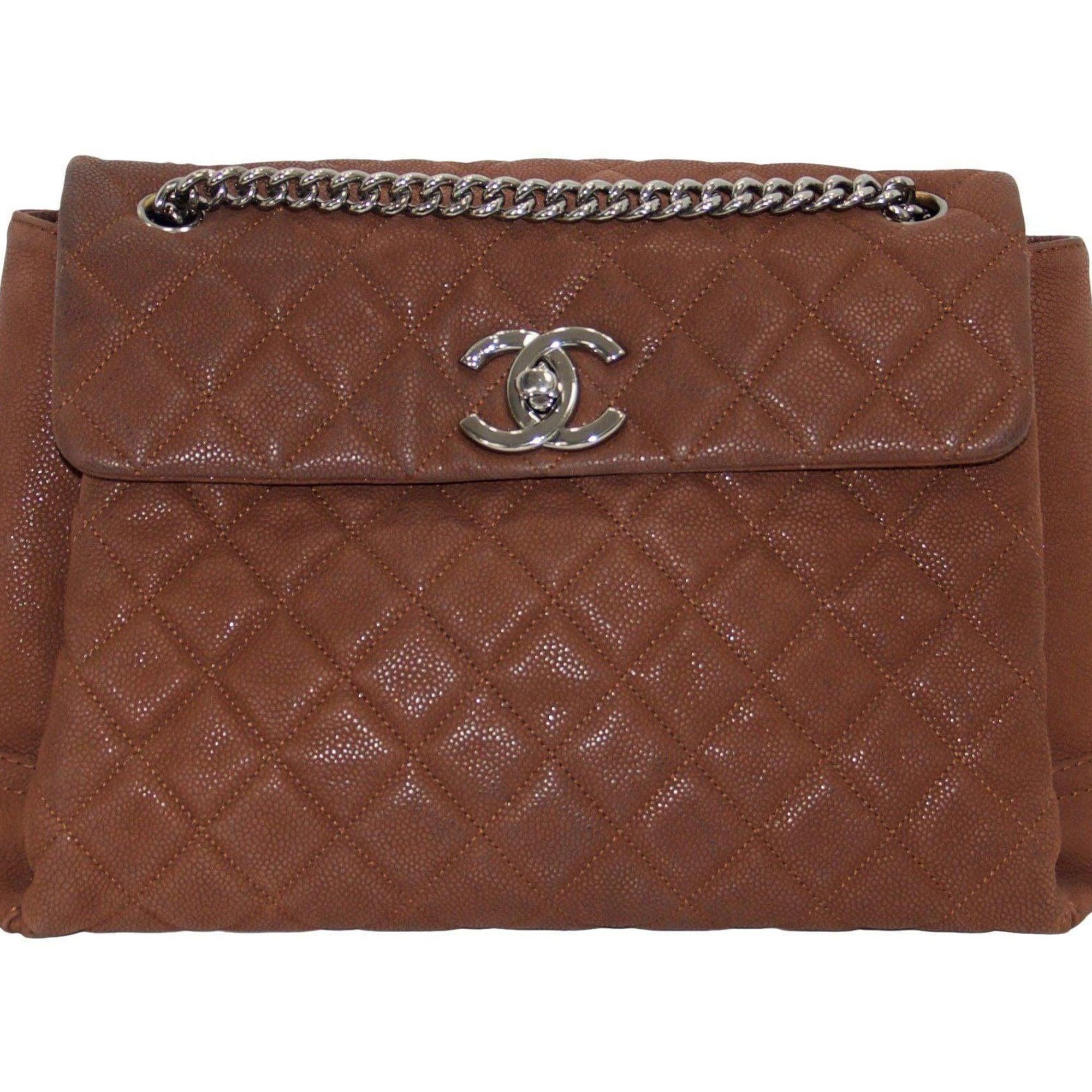 Chanel Brown Caviar Lady Pearly Flap Bag