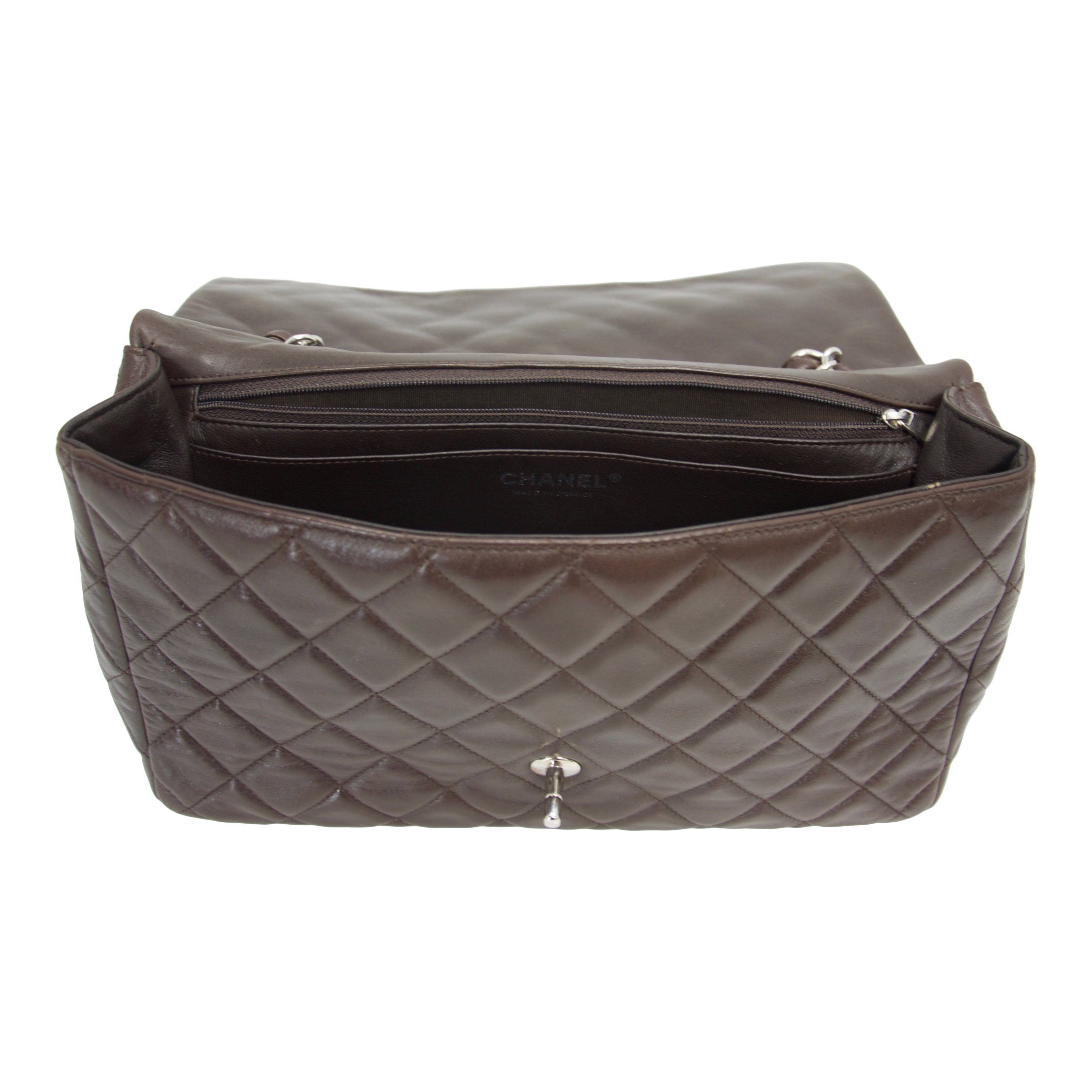 Chanel Brown Lambskin Large Classic Single Flap Bag