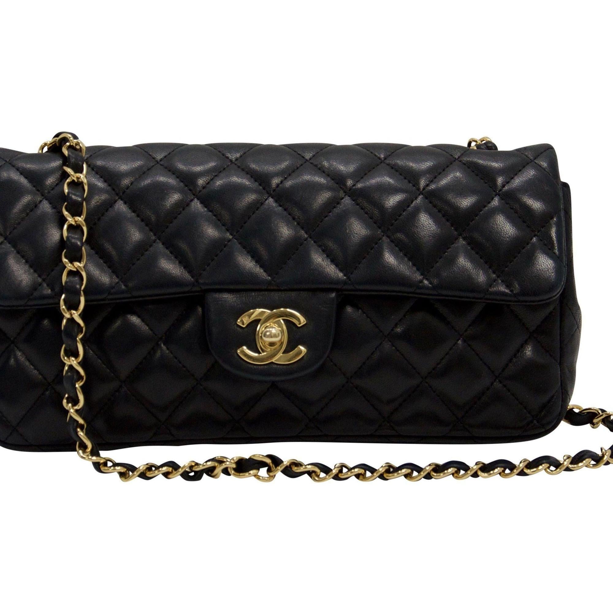 Chanel East West Quilted Flap Bag